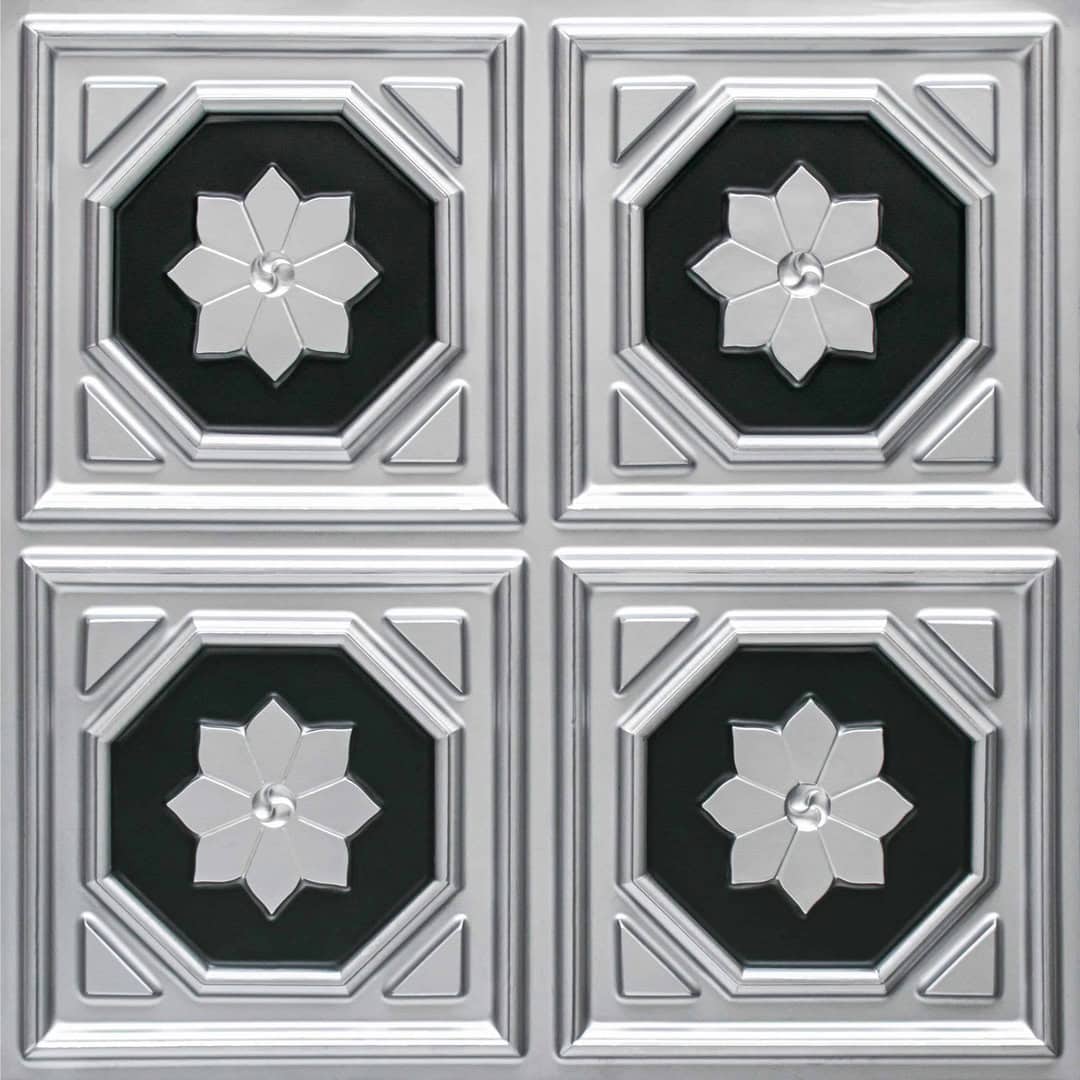 104-Lotus-Silver-Black-Glue Up Only