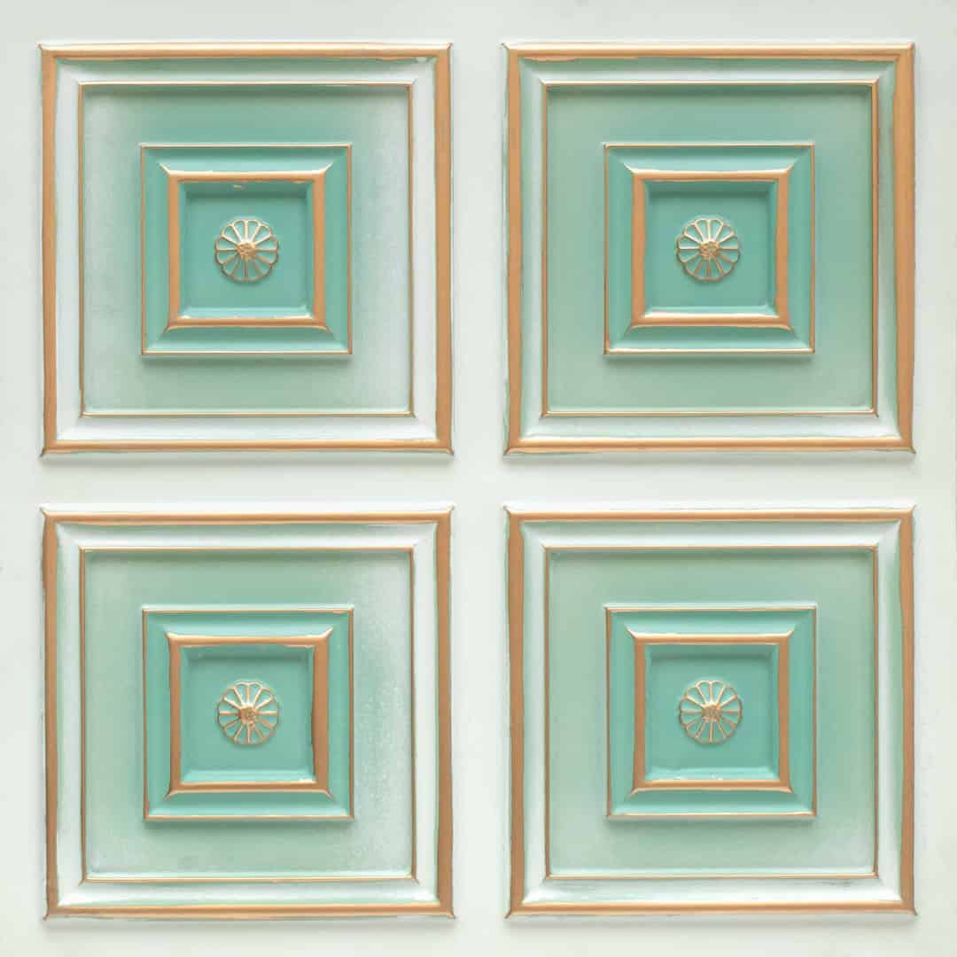 112-Ornate Square-Arabian Green-Glue Up Only