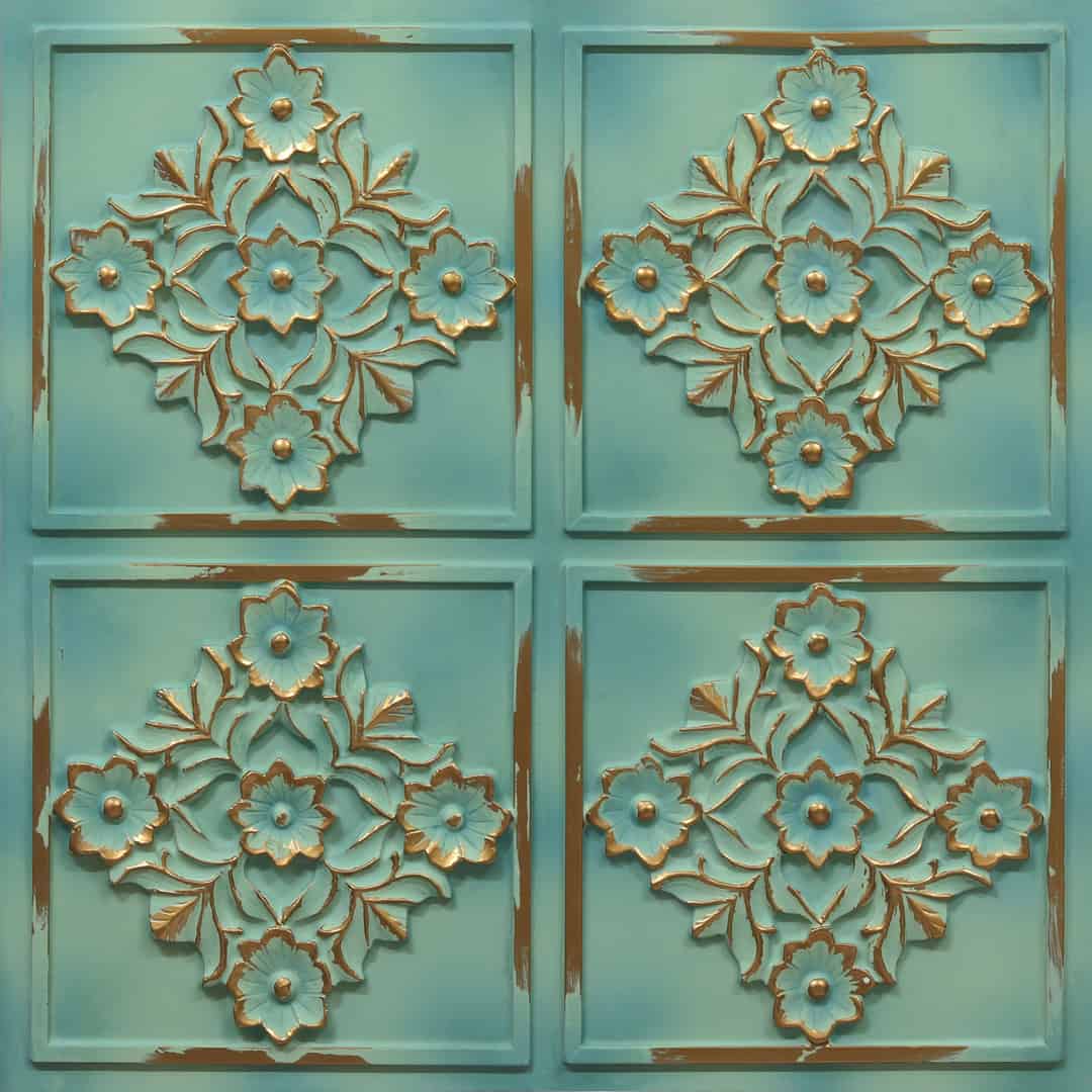 129-Gulmohar-Vintage Tin-Glue Up Only