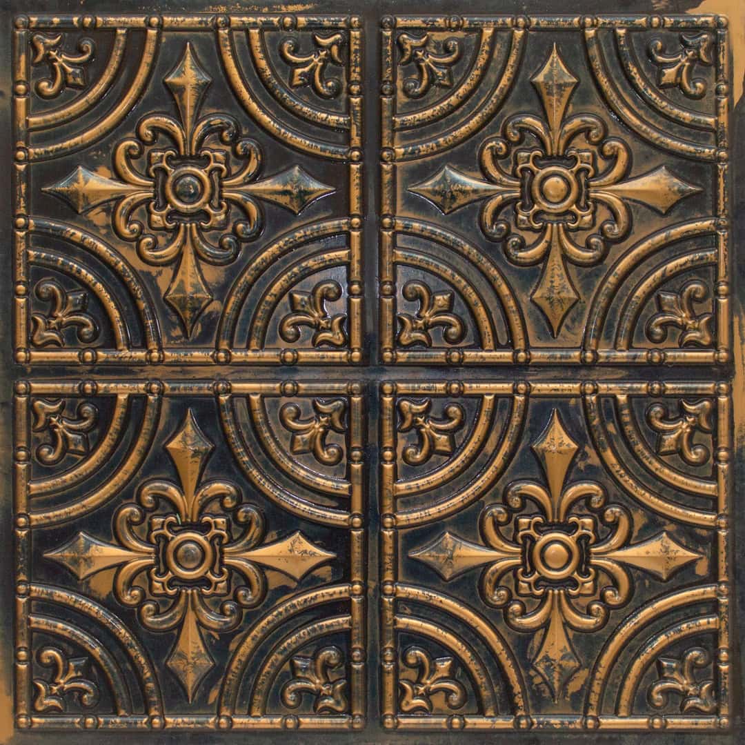 205-Iron Fleur-Midnight Gold-Glue Up Only