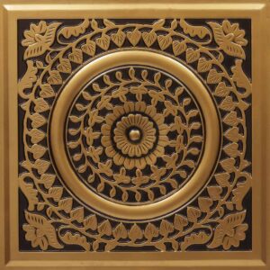 211-Lotus Mandala-Antique Gold-Glue Up and Grid Both