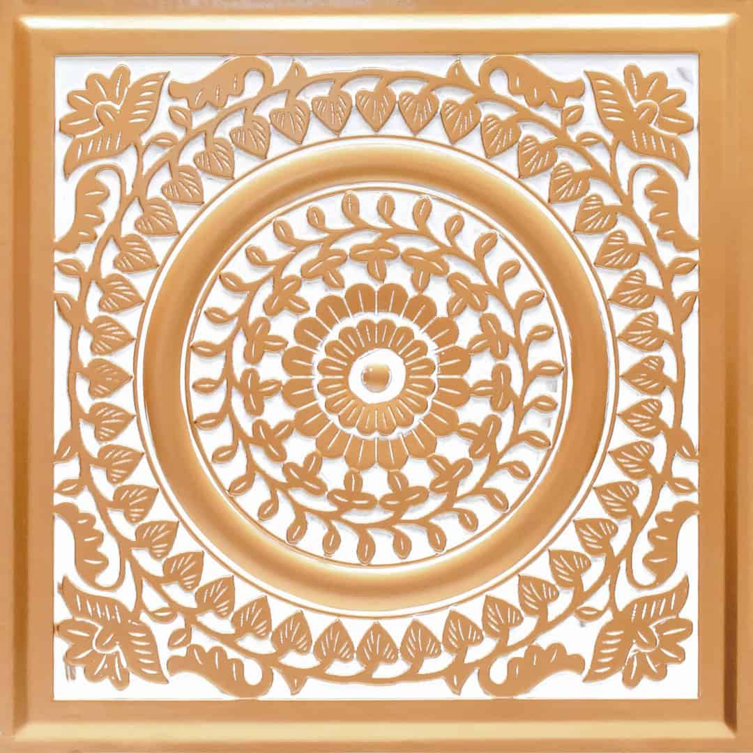 211-Lotus Mandala-Antique White-Glue Up and Grid Both