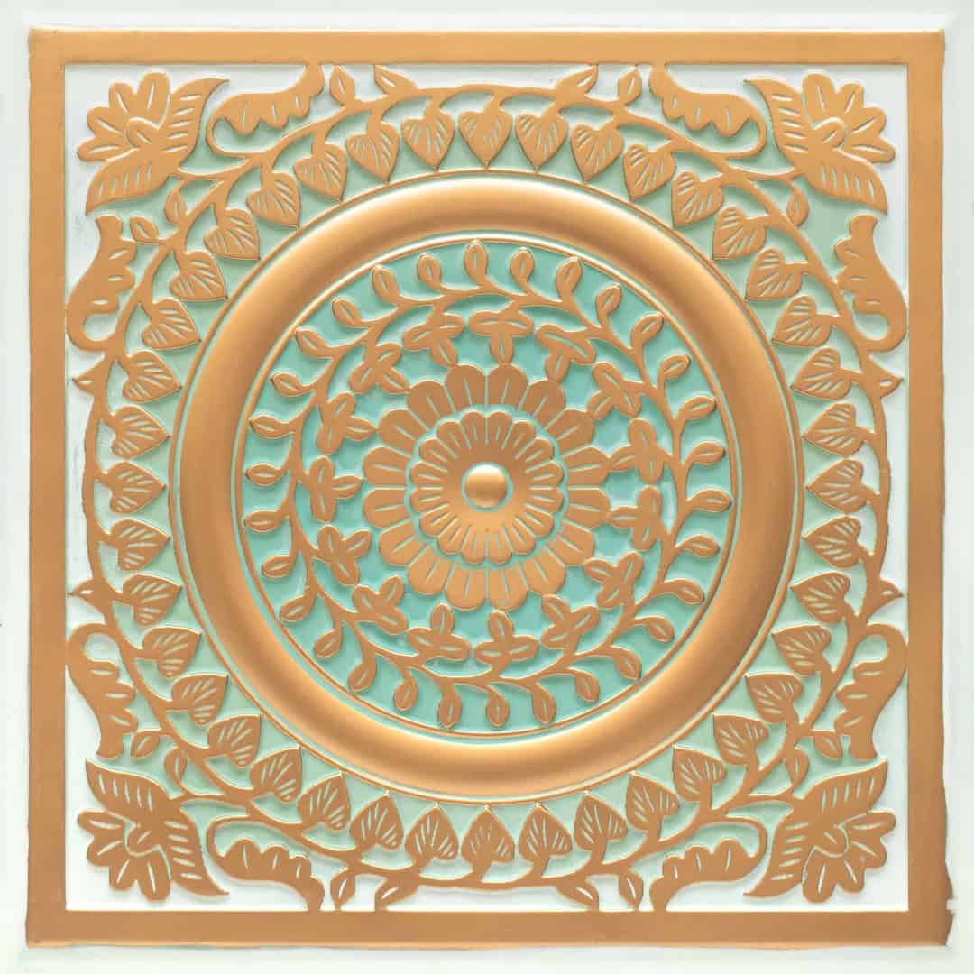 211-Lotus Mandala-Arabian Green-Glue Up and Grid Both