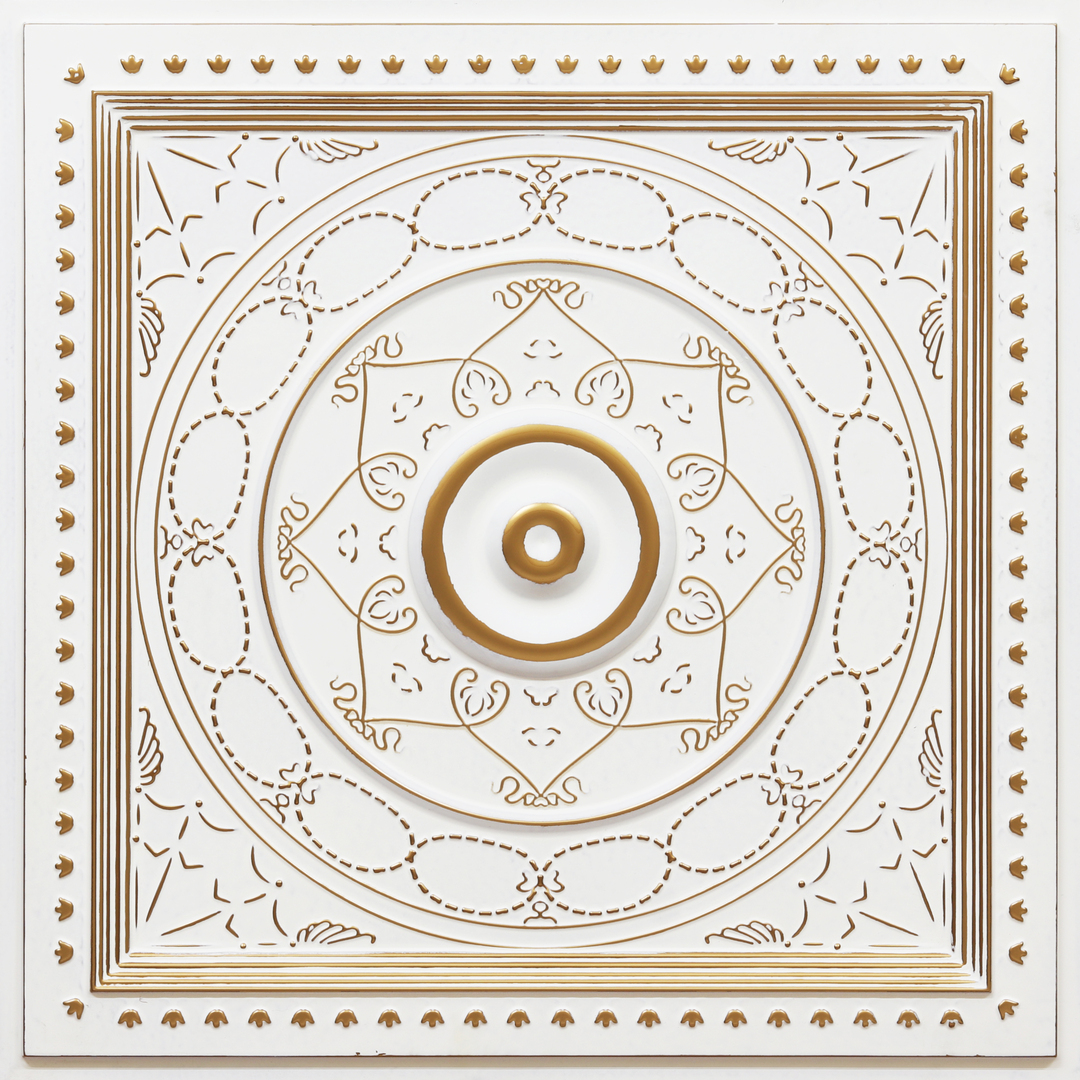 221-Vintage Medallion-Antique White-Glue Up and Grid Both