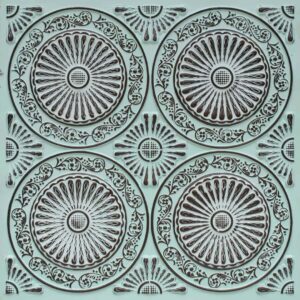 235-Rosette Ring-Aqua Tin-Glue Up Only