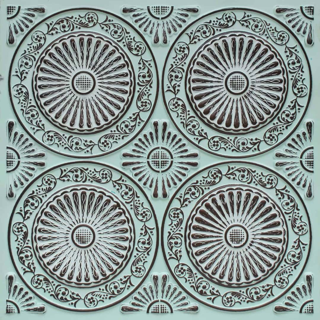 235-Rosette Ring-Aqua Tin-Glue Up Only