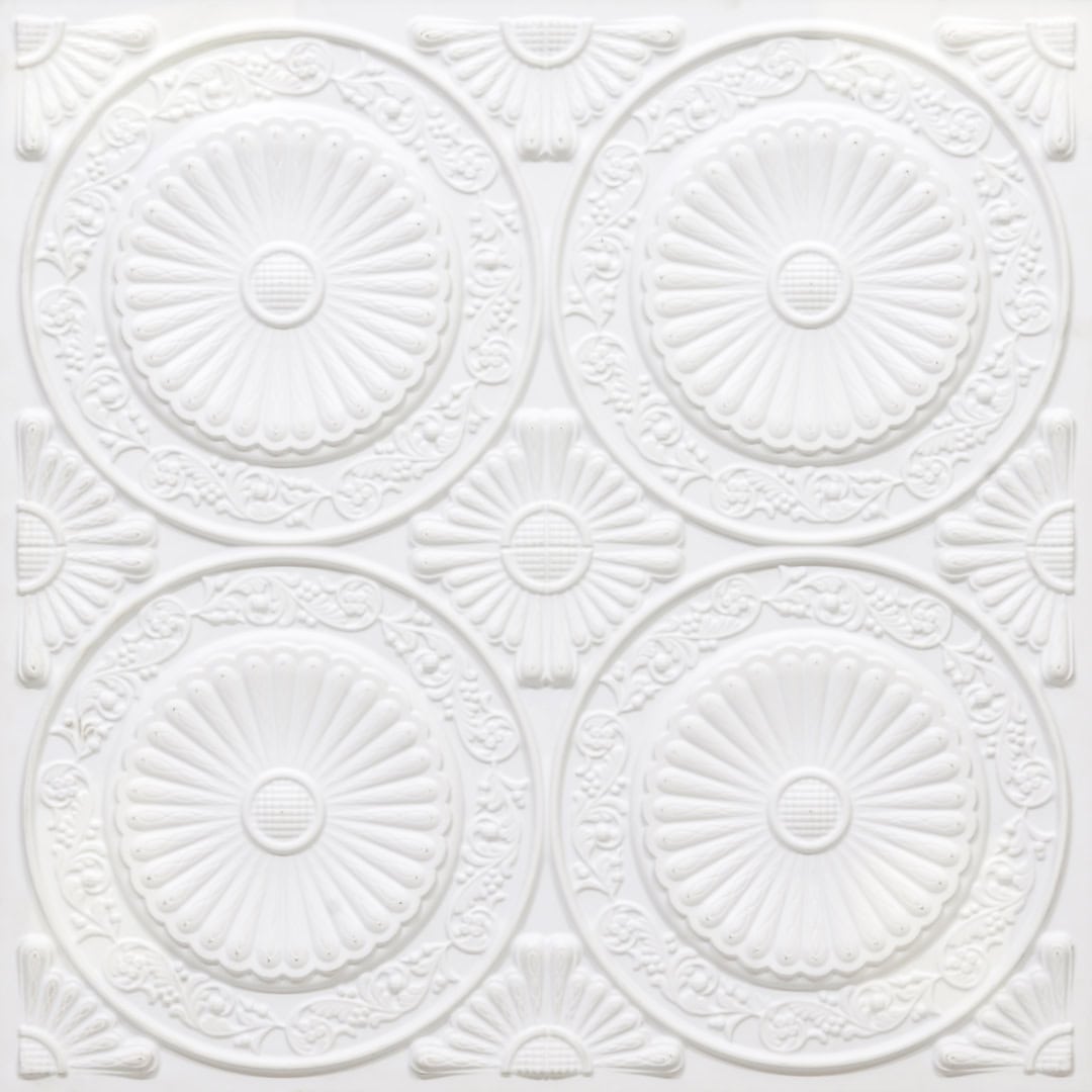 235-Rosette Ring-White Matt-Glue Up Only