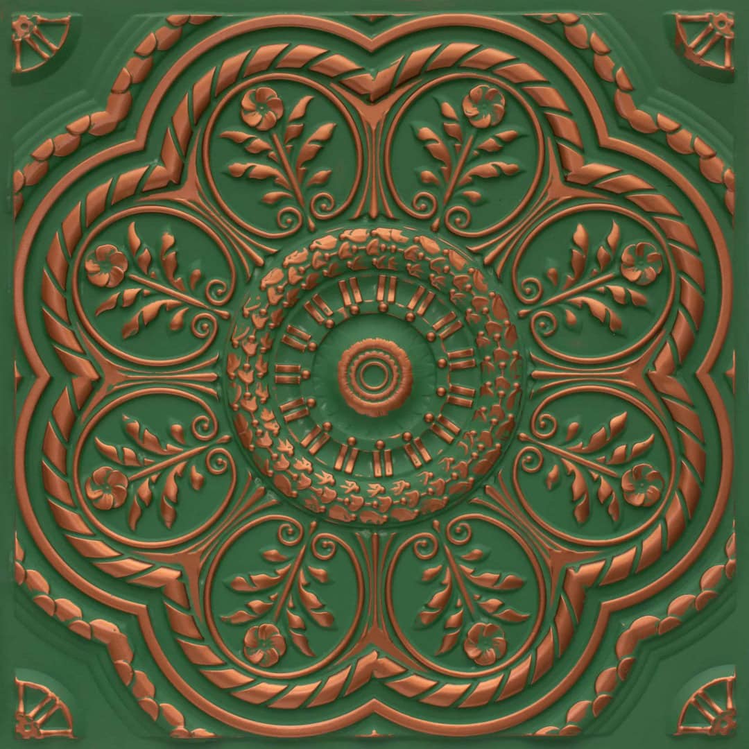 240-Heritage Mandala-Patina Deep and Dark-Glue Up Only