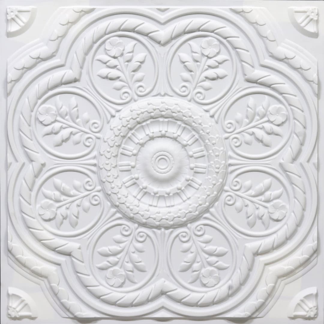 240-Heritage Mandala-White Matt-Glue Up Only