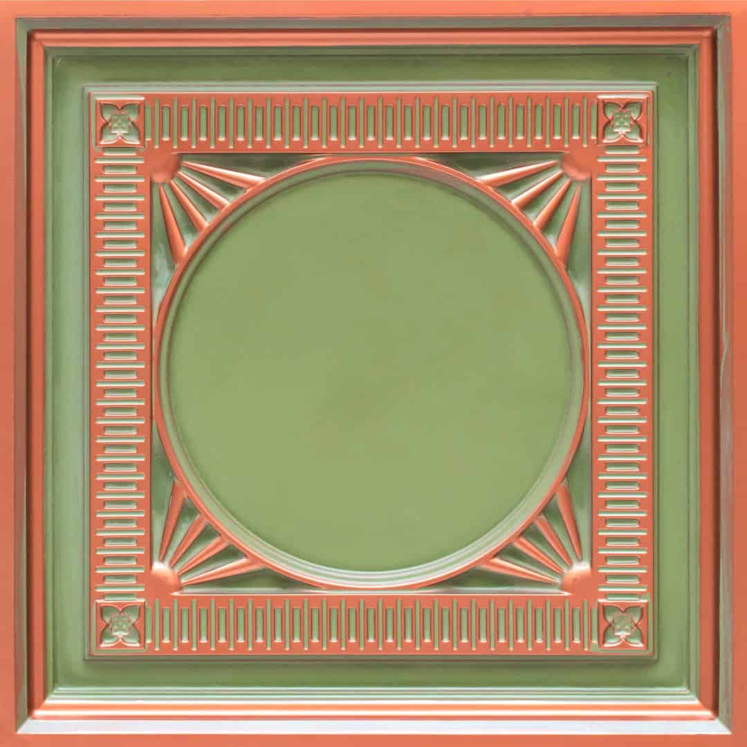 266-Geometric Depth-Patina Copper-Grid