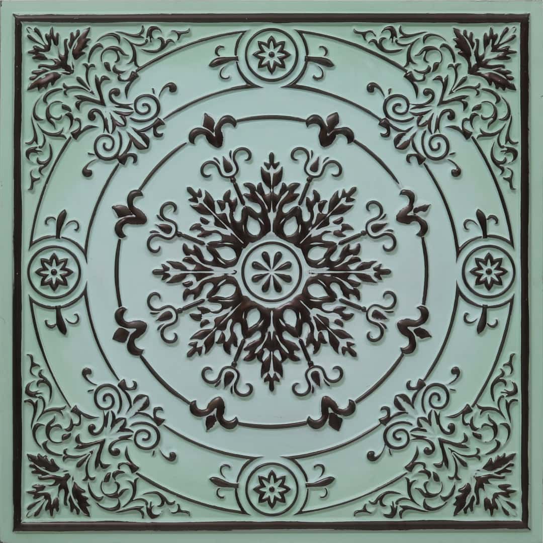 338-Snowflake-Aqua Tin-Glue Up Only and Grid Both