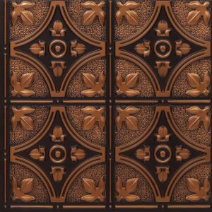 340-Lotus Crest-Antique Copper-Glue Up Only