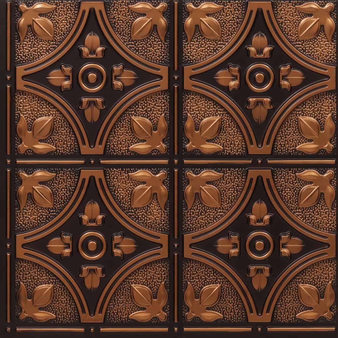 340-Lotus Crest-Antique Copper-Glue Up Only