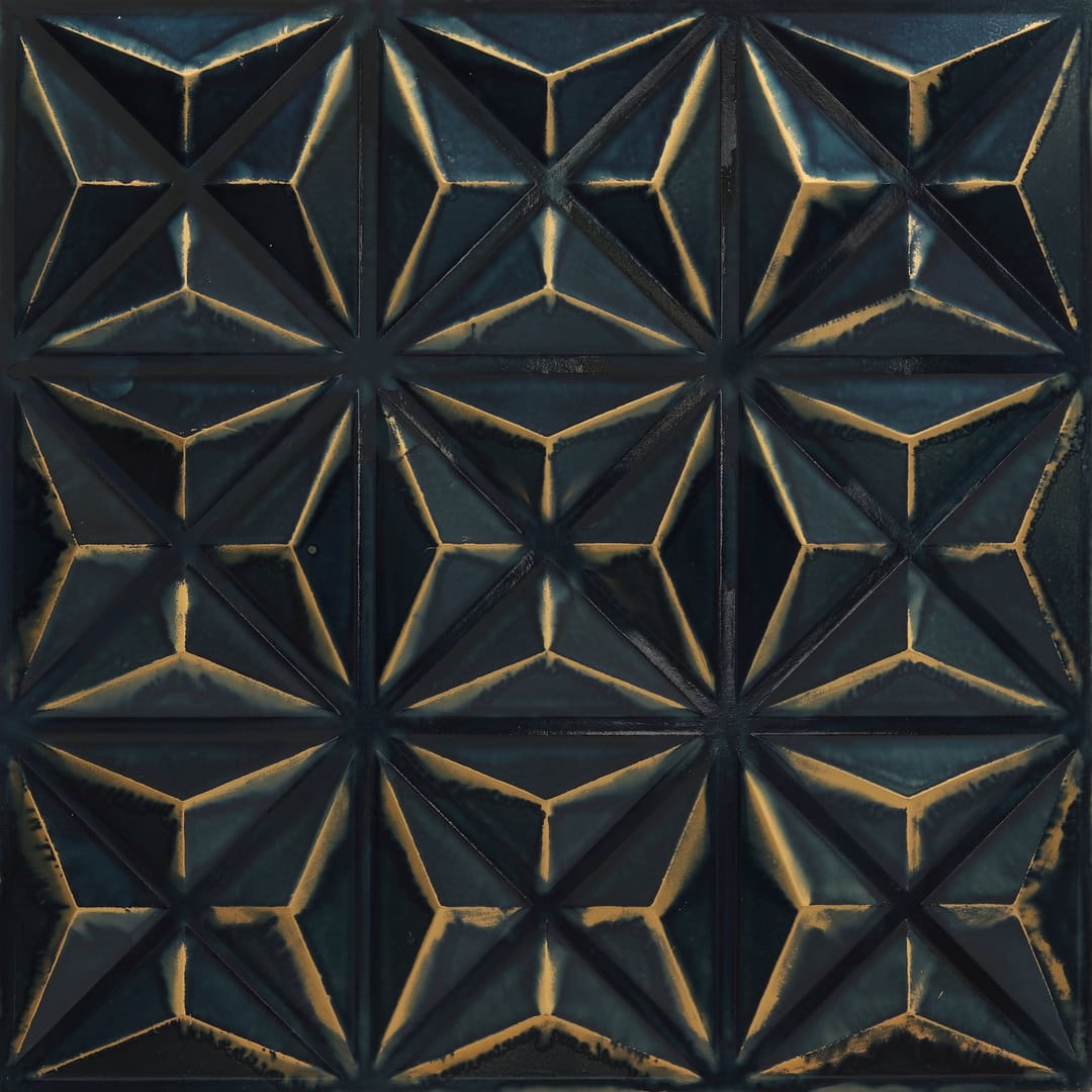 342-Geo Matrix-Midnight Gold-Glue Up Only