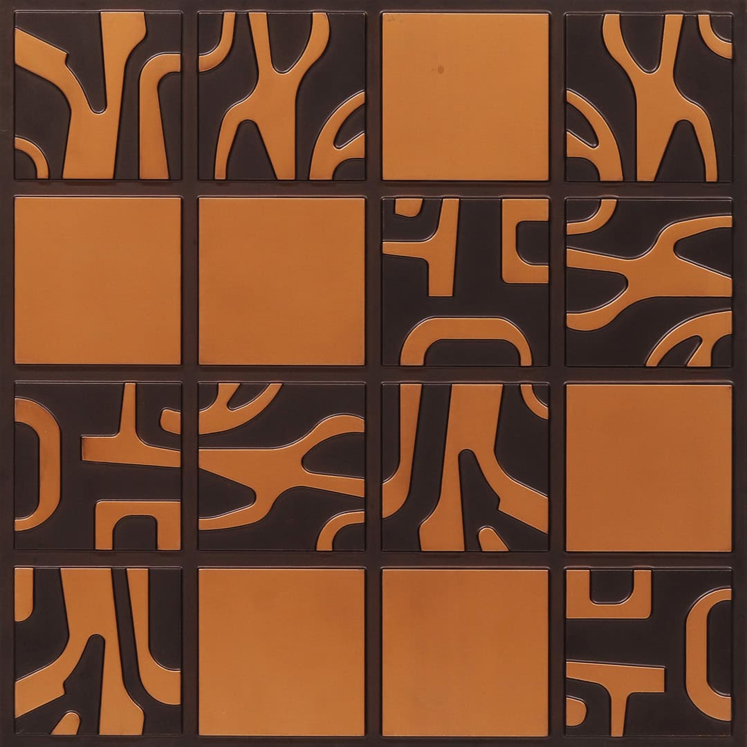 343-Forest Grid-Antique Copper-Glue Up Only