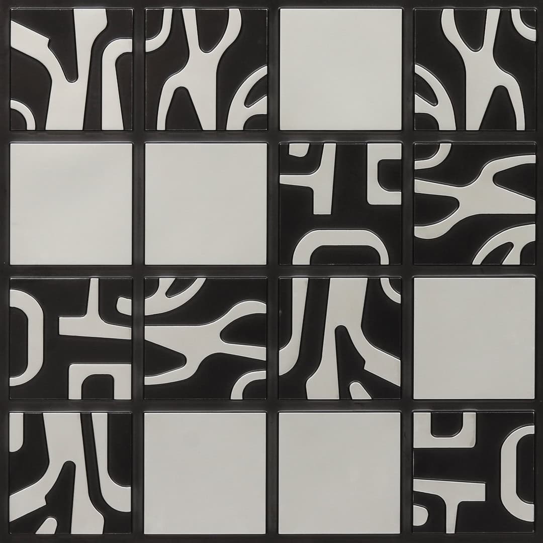 343-Forest Grid-Antique Silver-Glue Up Only