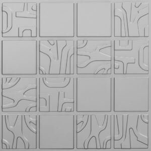 343-Forest Grid-Silver-Glue Up Only