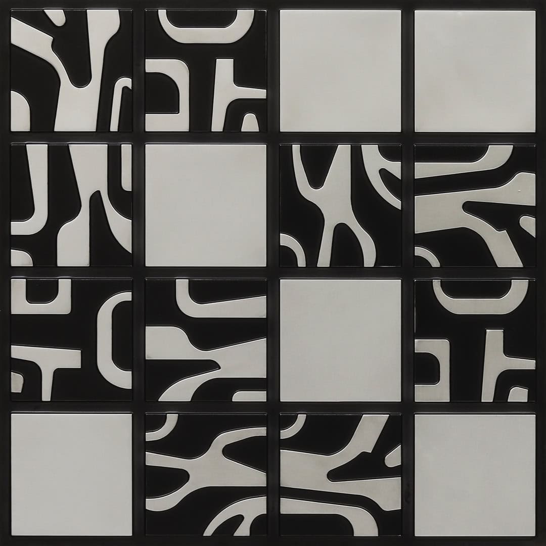 344-Forest Grid-Antique Silver-Glue Up Only