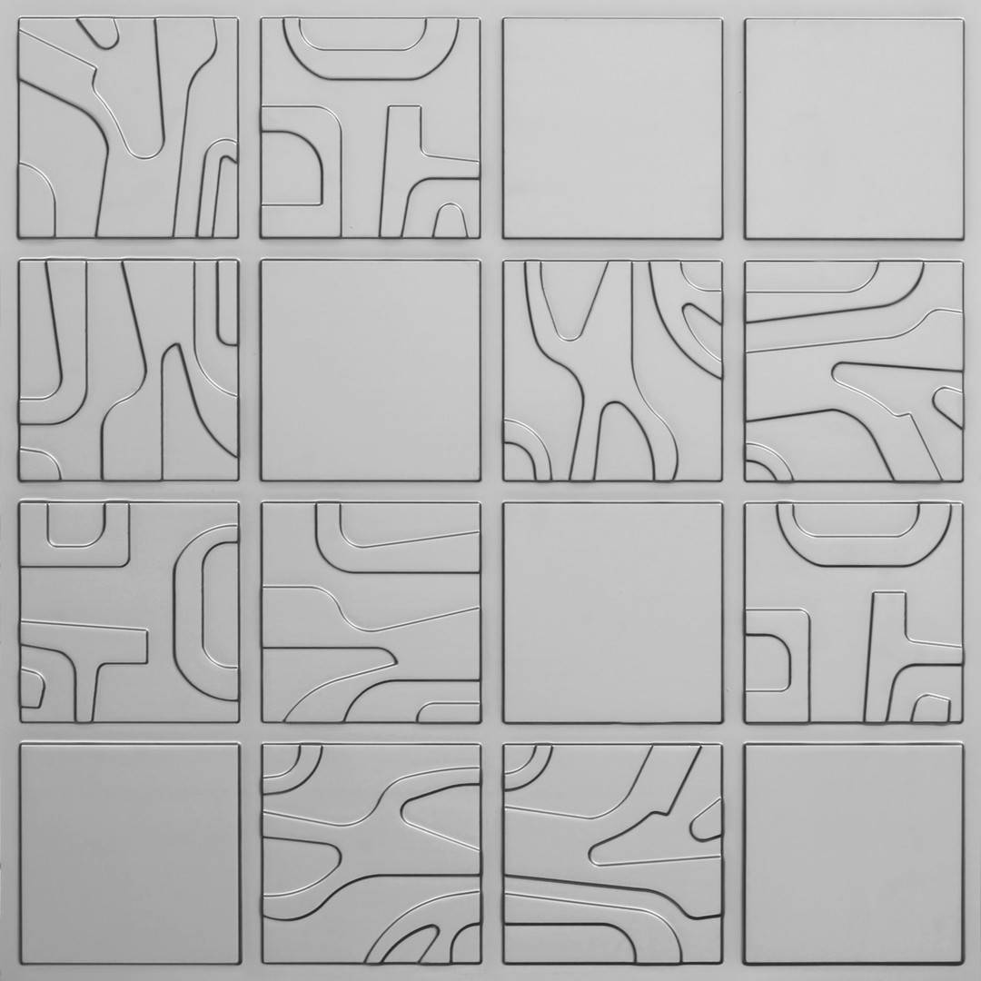 344-Forest Grid-Silver-Glue Up Only