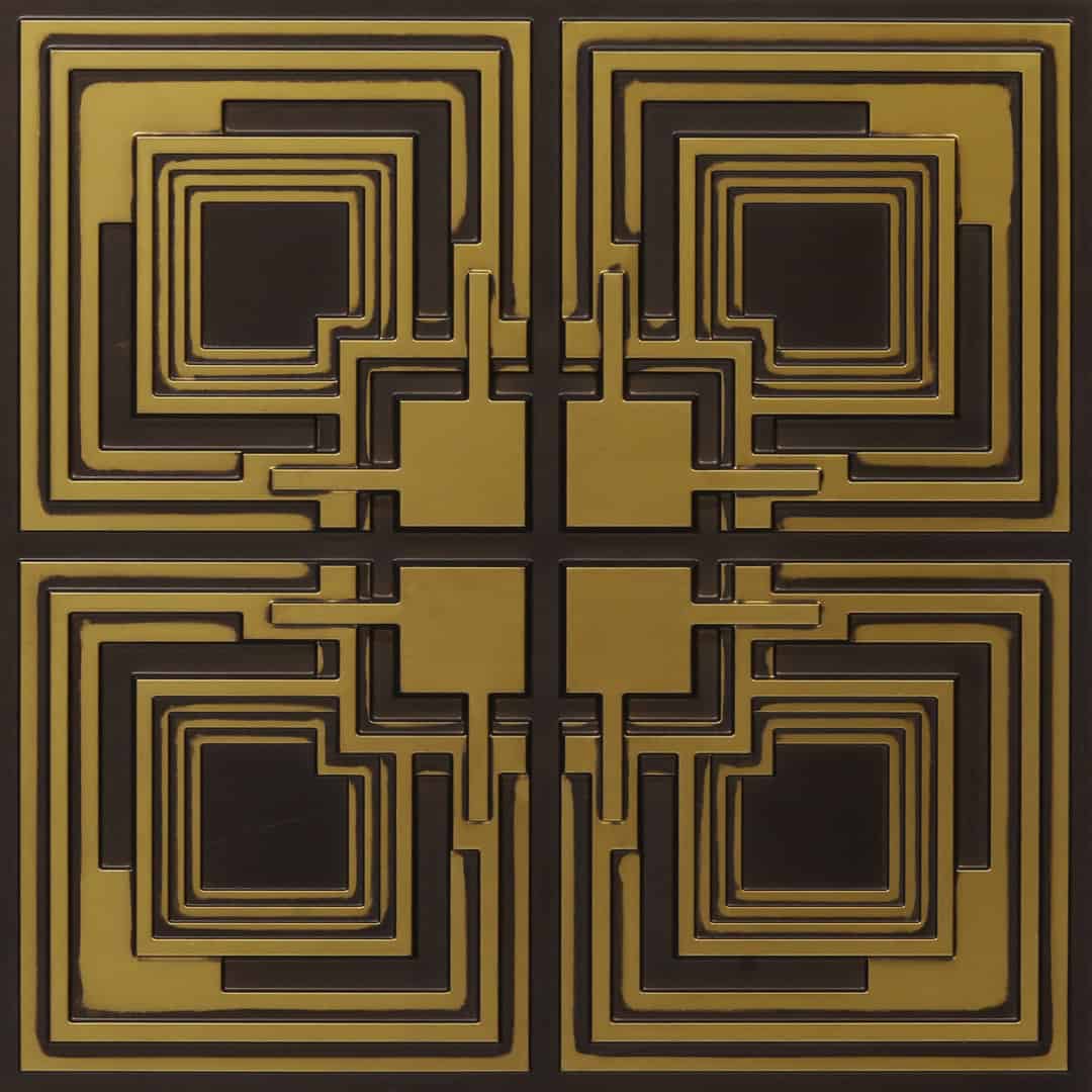 346-Gridlock-Antique Brass-Glue Up Only