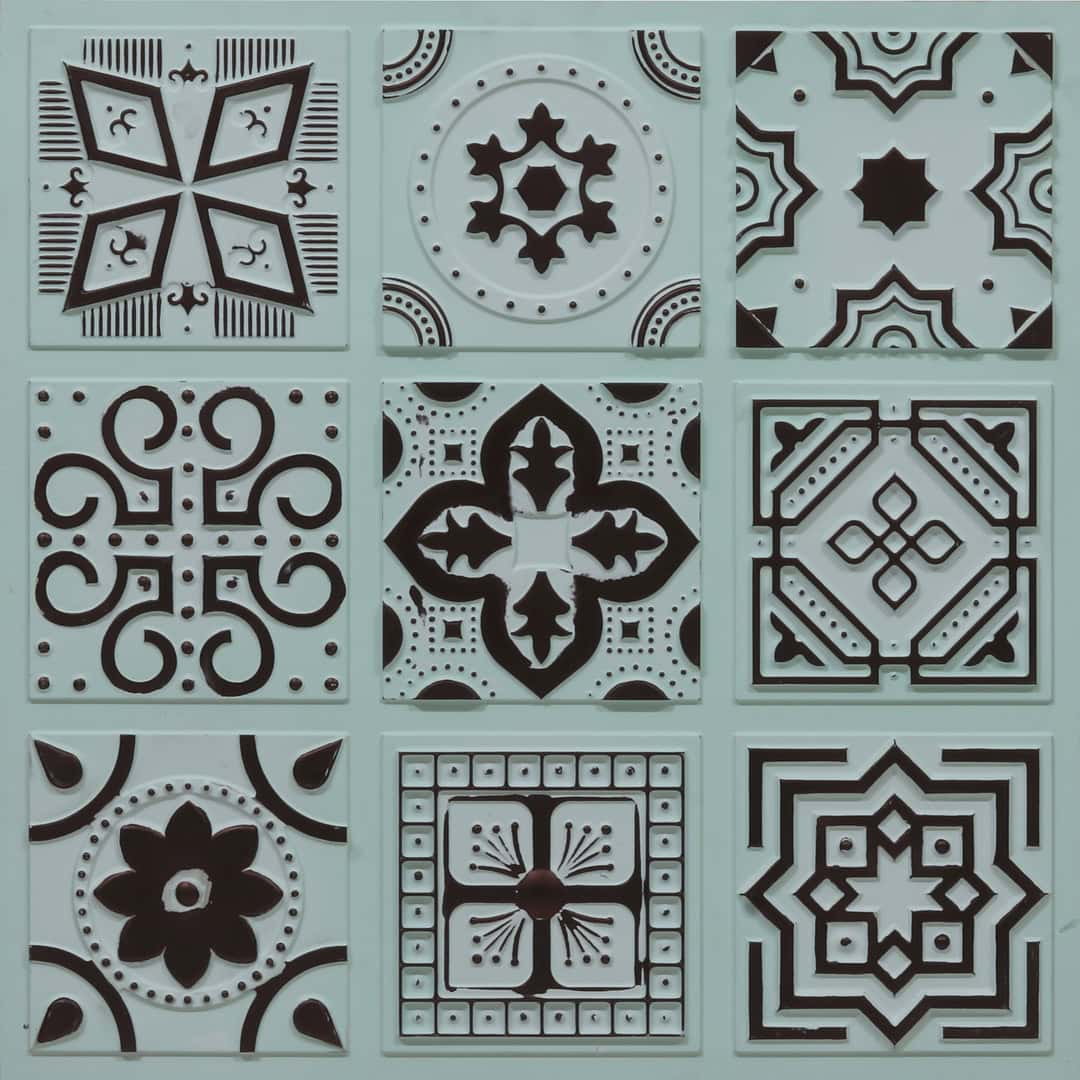 348-Arabesque-Aqua Tin-Glue Up Only