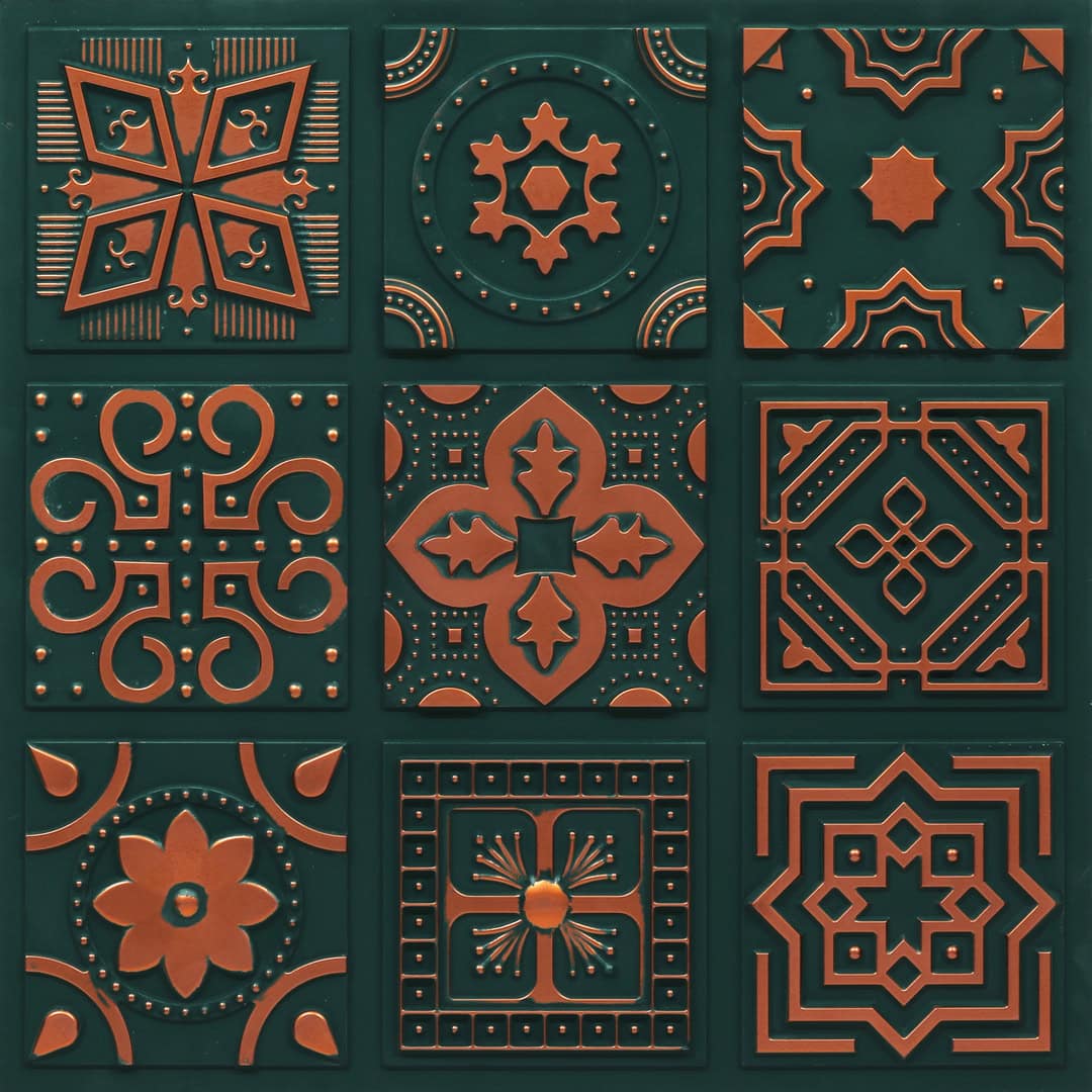 348-Arabesque-Royal Green -Glue Up Only