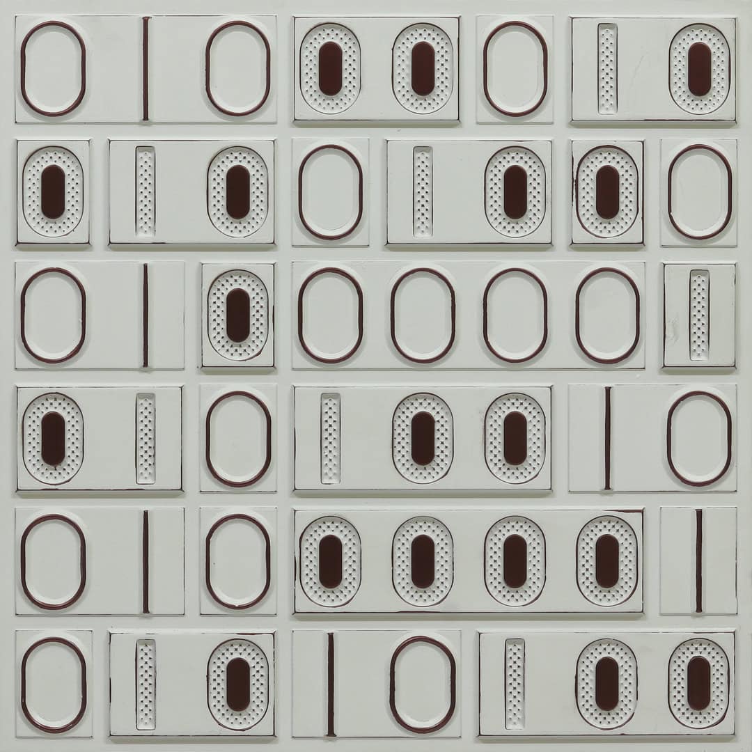 368-Binary Grid-Antique Mocha-Glue Up Only