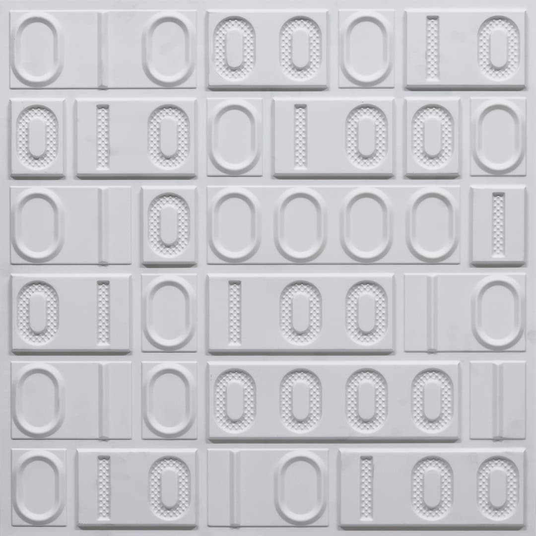 368-Binary Grid-White Matt-Glue Up Only