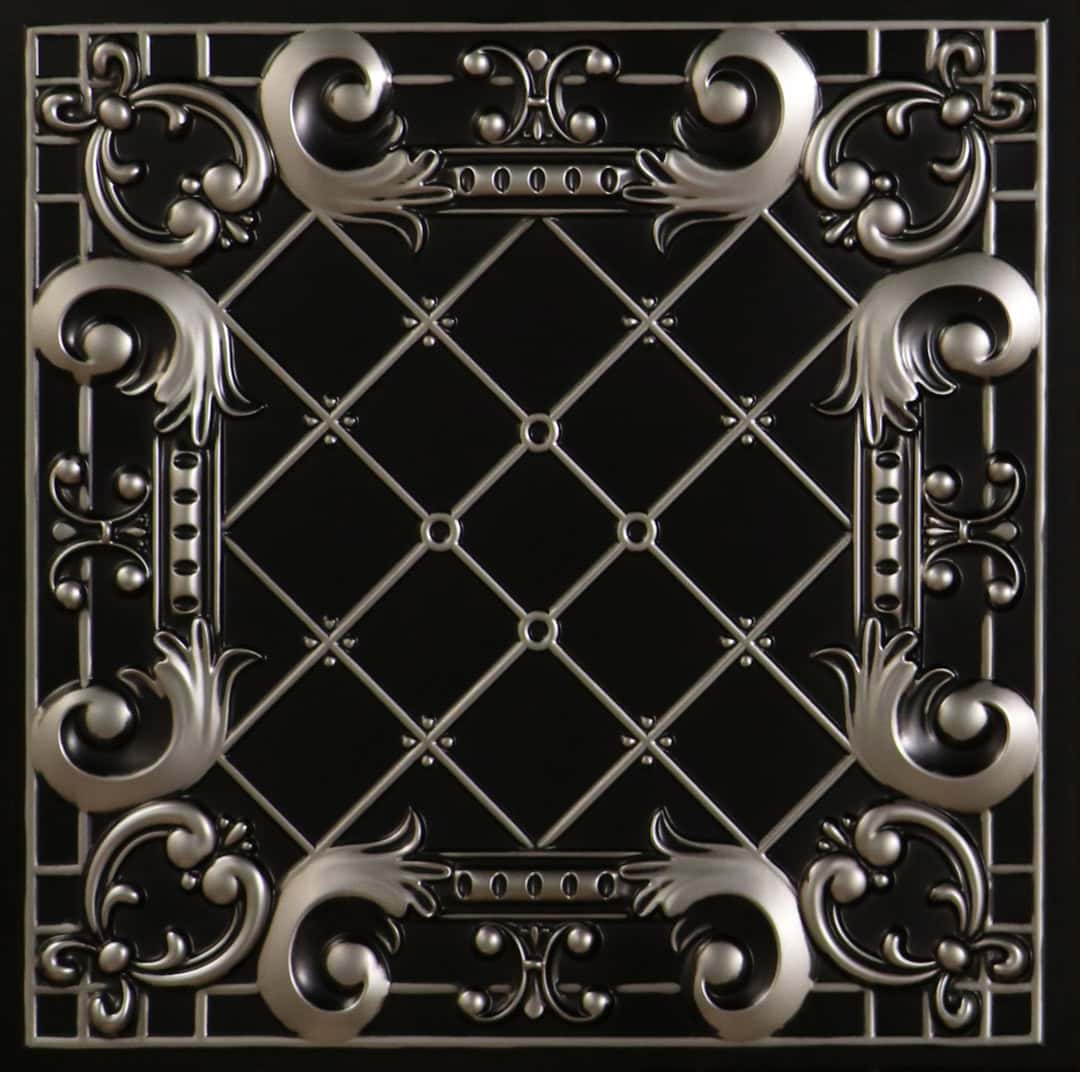 512-Baroque Frame-Antique Silver-Glue Up Only and Grid Both
