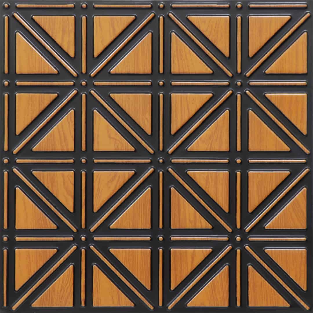 513-Triad Grid-Antique Teakwood-Glue Up Only