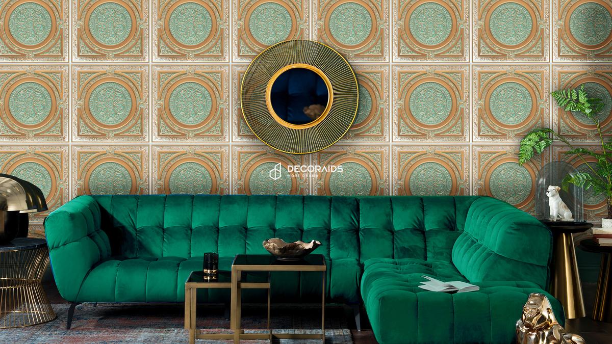 225-Vinecrest-Arabian Green-Glue Up and Grid Both