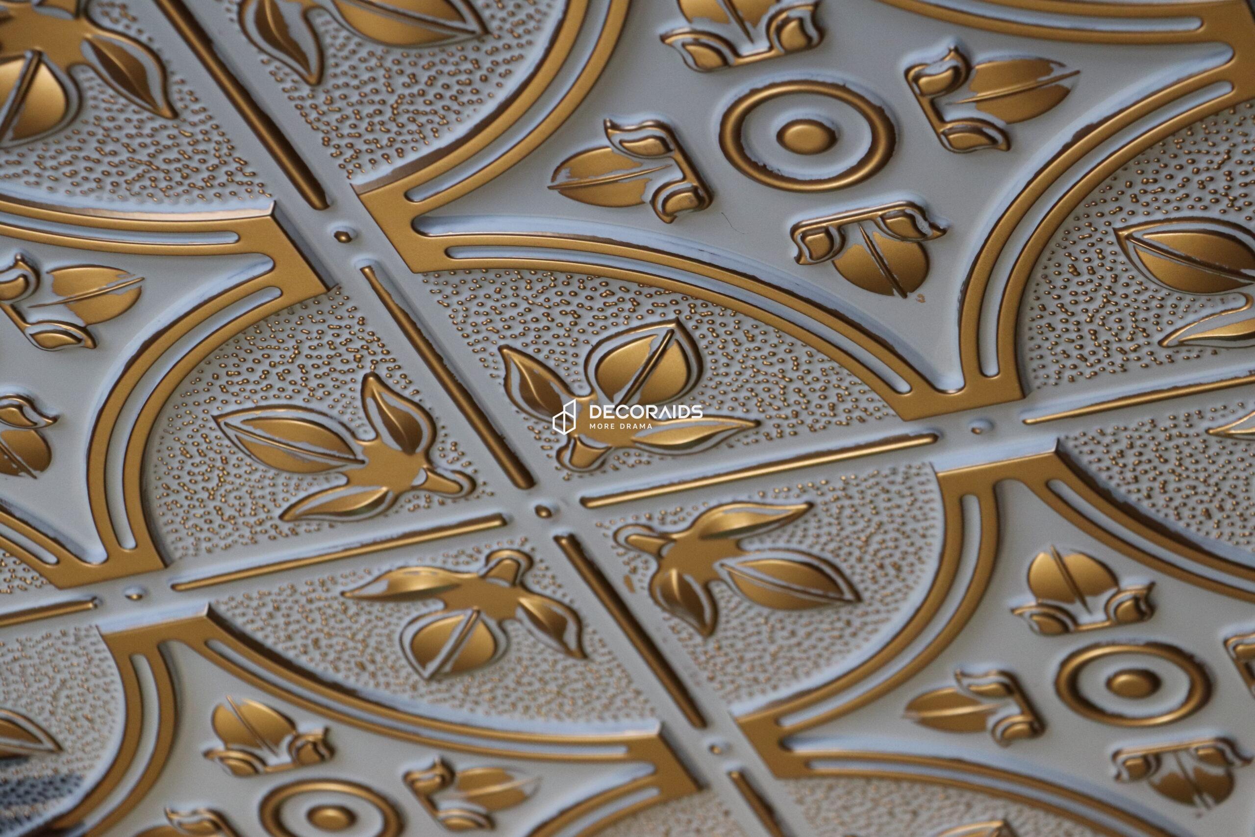 340-Lotus Crest-Antique White-Glue Up Only