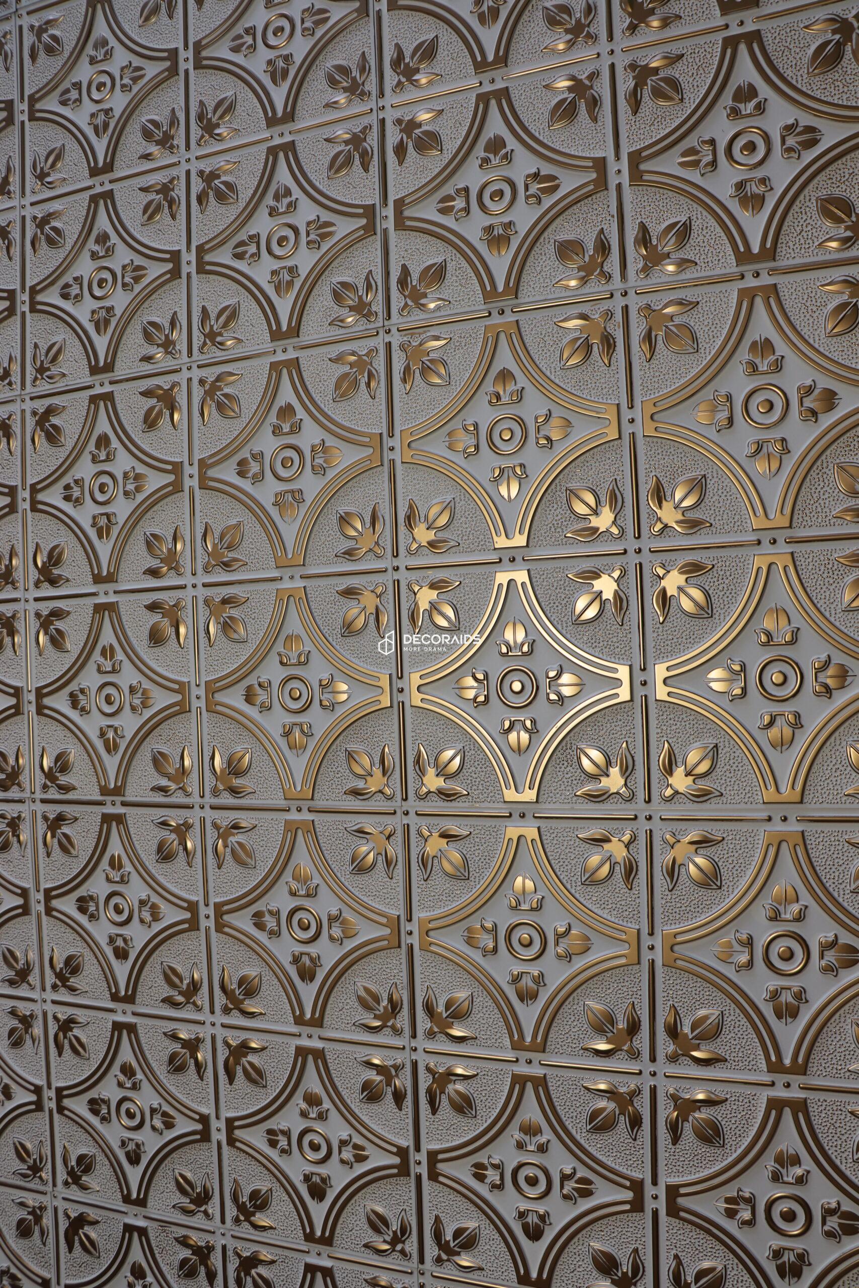 340-Lotus Crest-Antique White-Glue Up Only