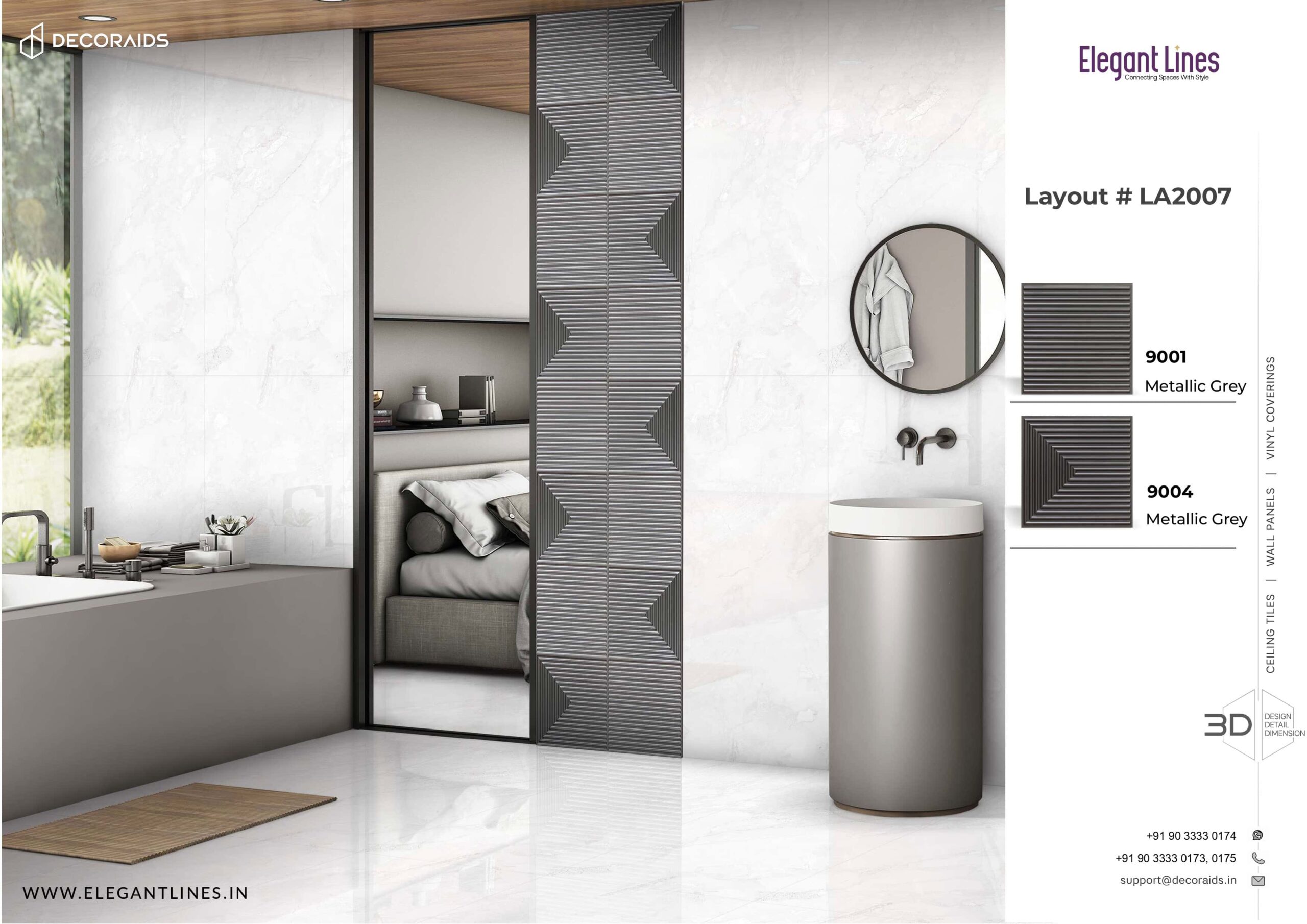 9001-Soft Rib-Metallic Grey-Peel and Stick