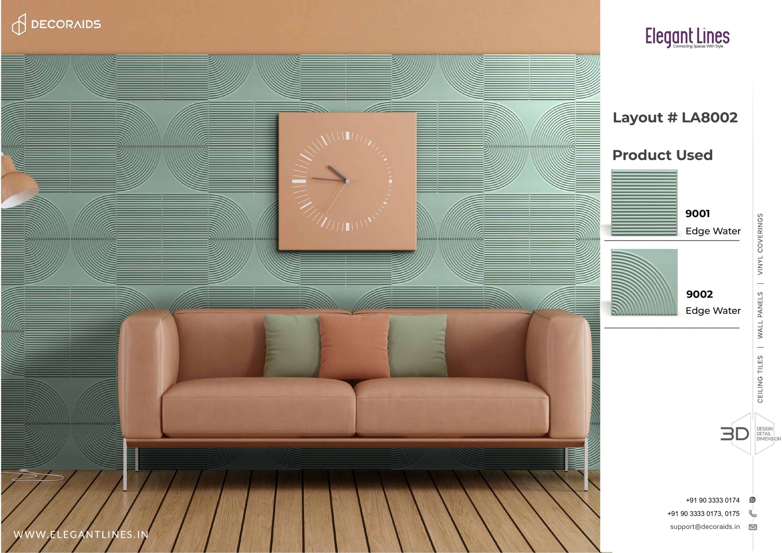 9001-Soft Rib-Edge Water-Peel and Stick