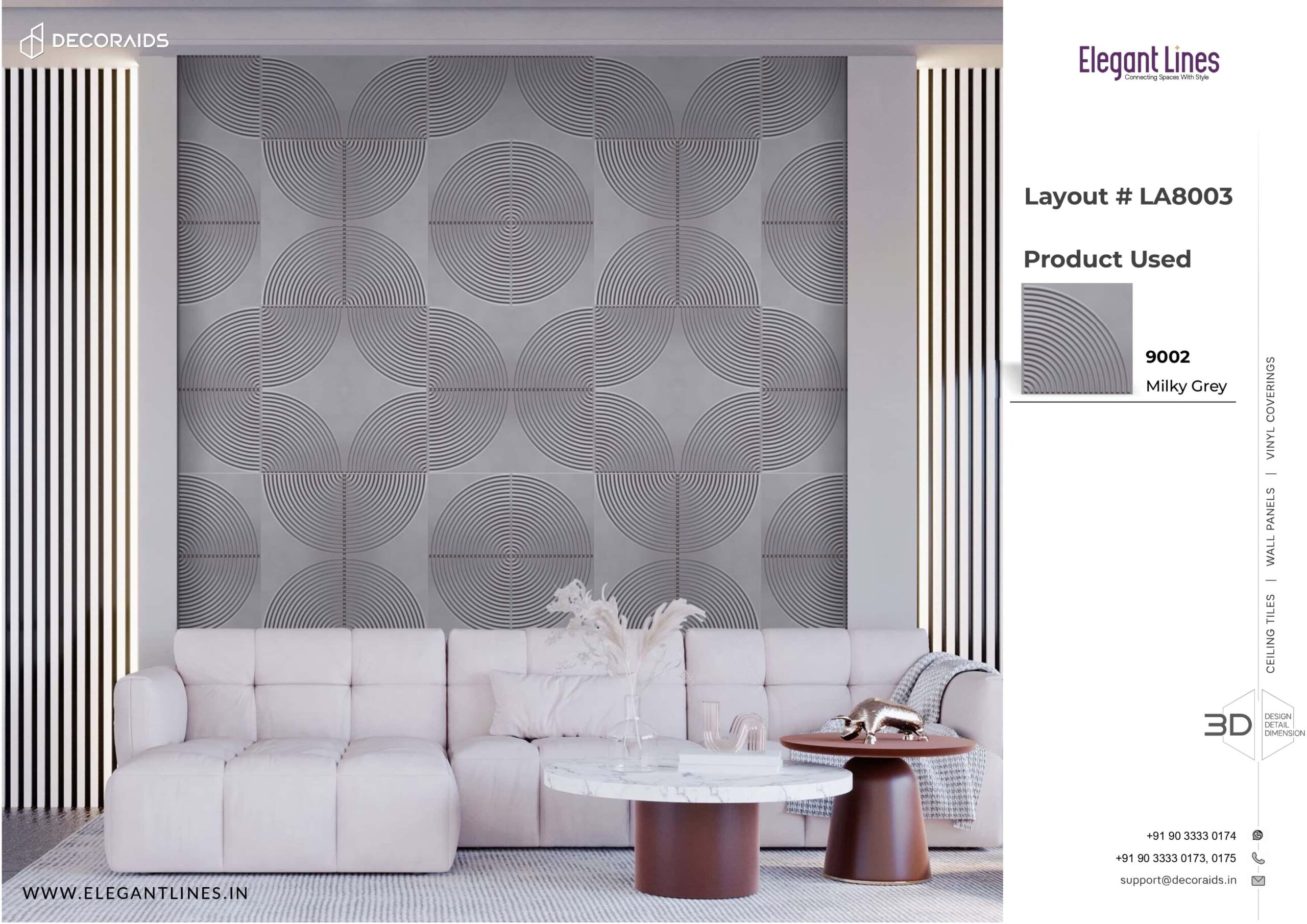 9002-Luna Arc-Milky Grey-Peel and Stick