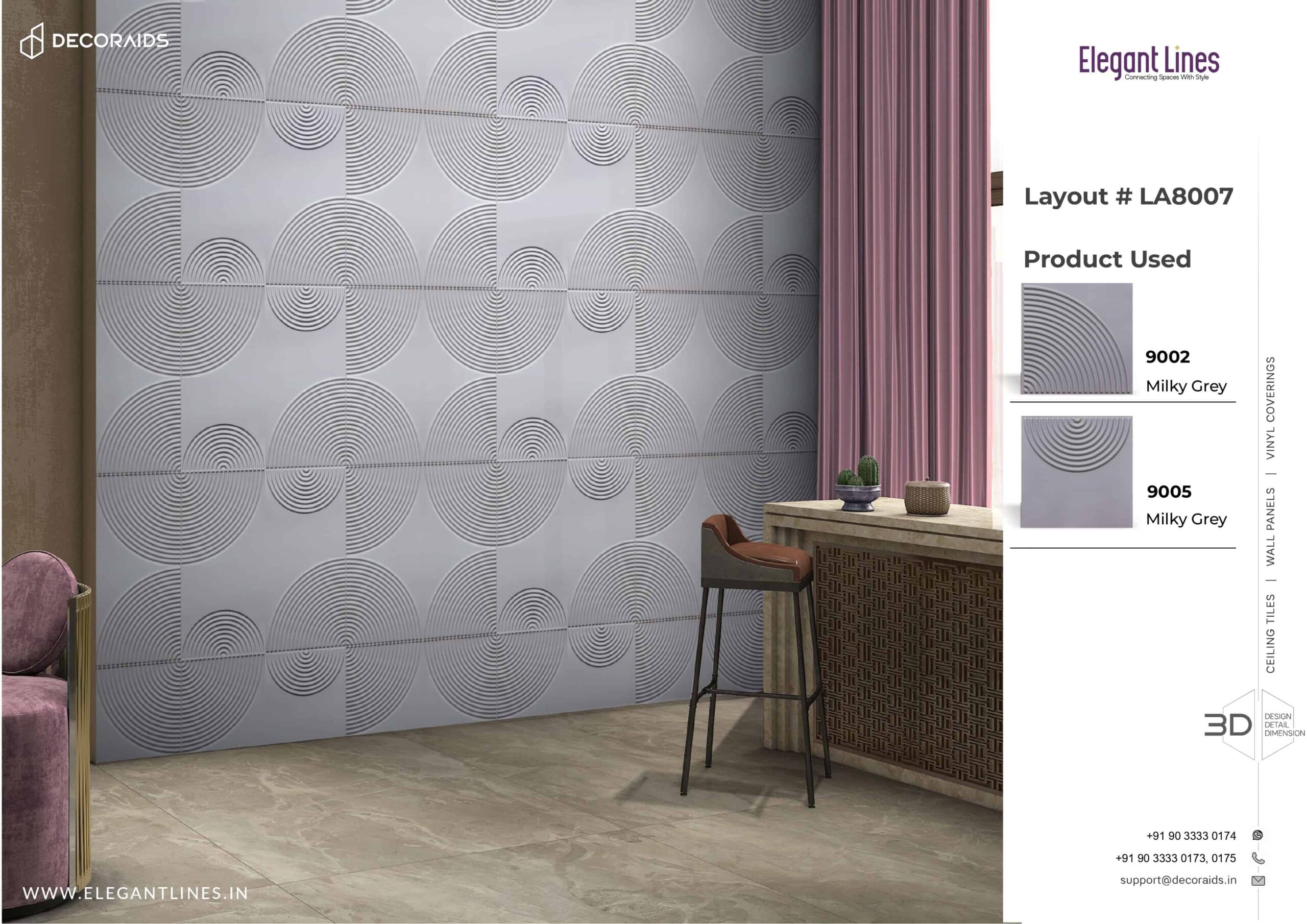 9002-Luna Arc-Milky Grey-Peel and Stick