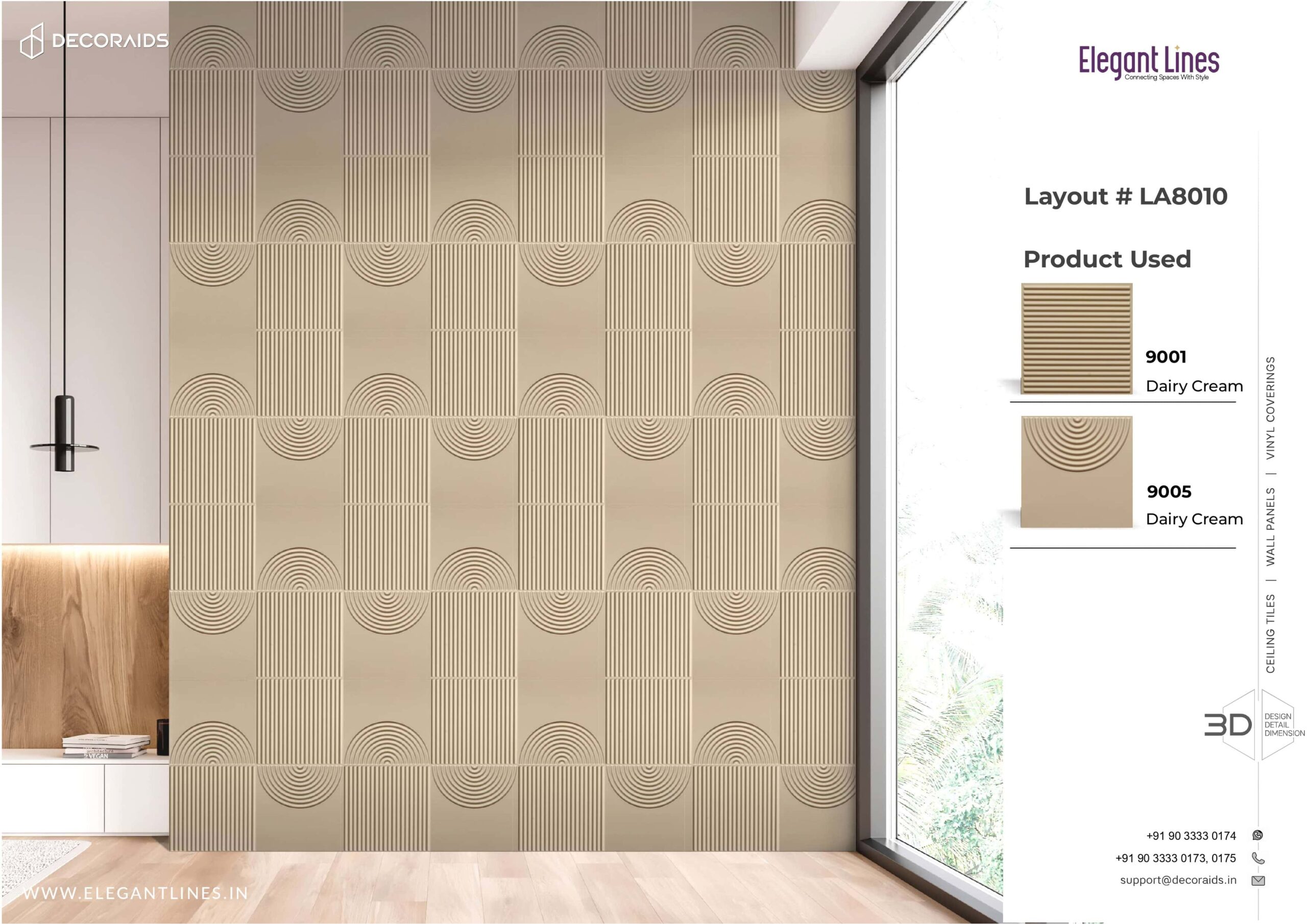 9005-Half Moon-Dairy Cream-Peel and Stick