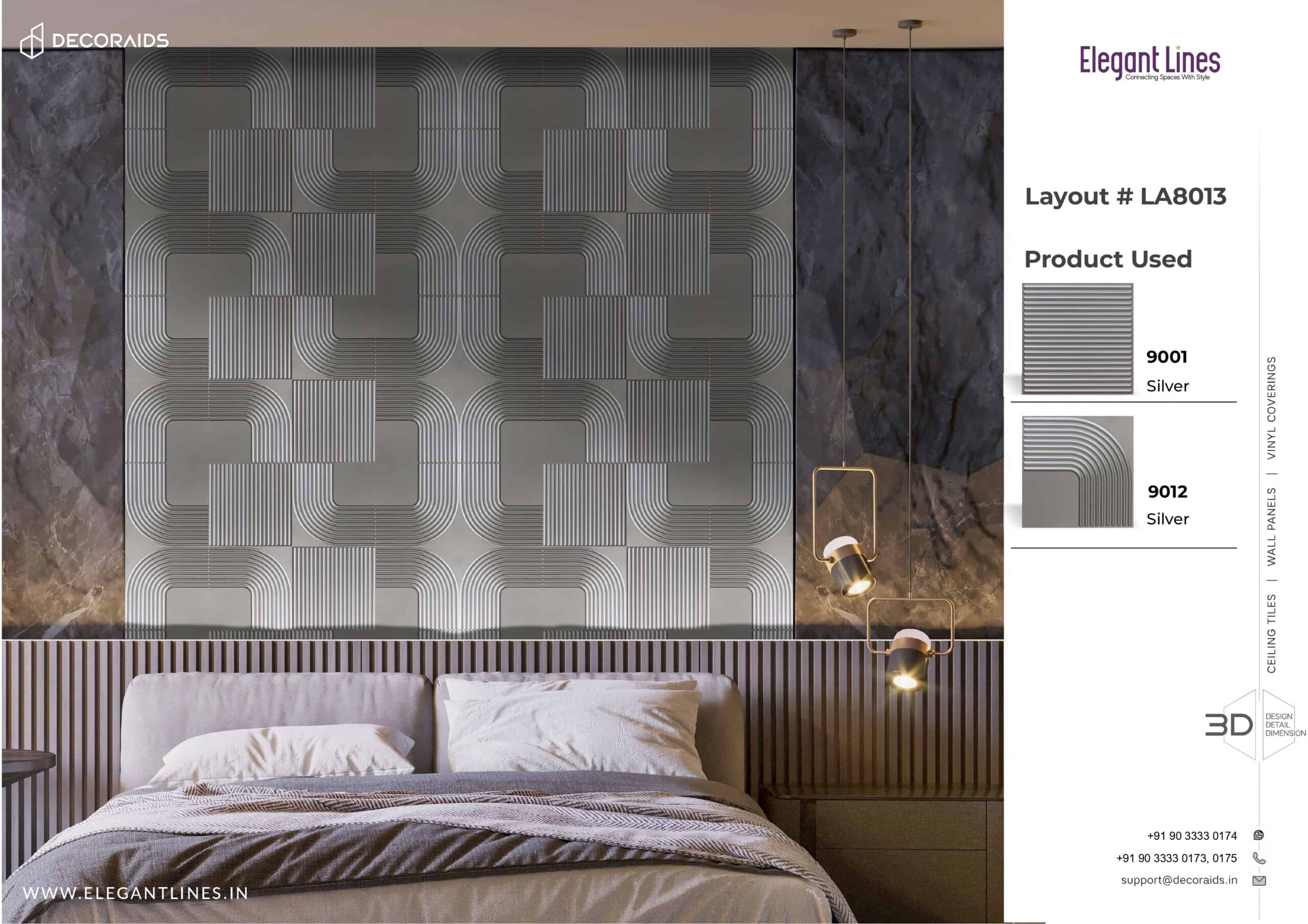 9001-Soft Rib-Silver-Peel and Stick