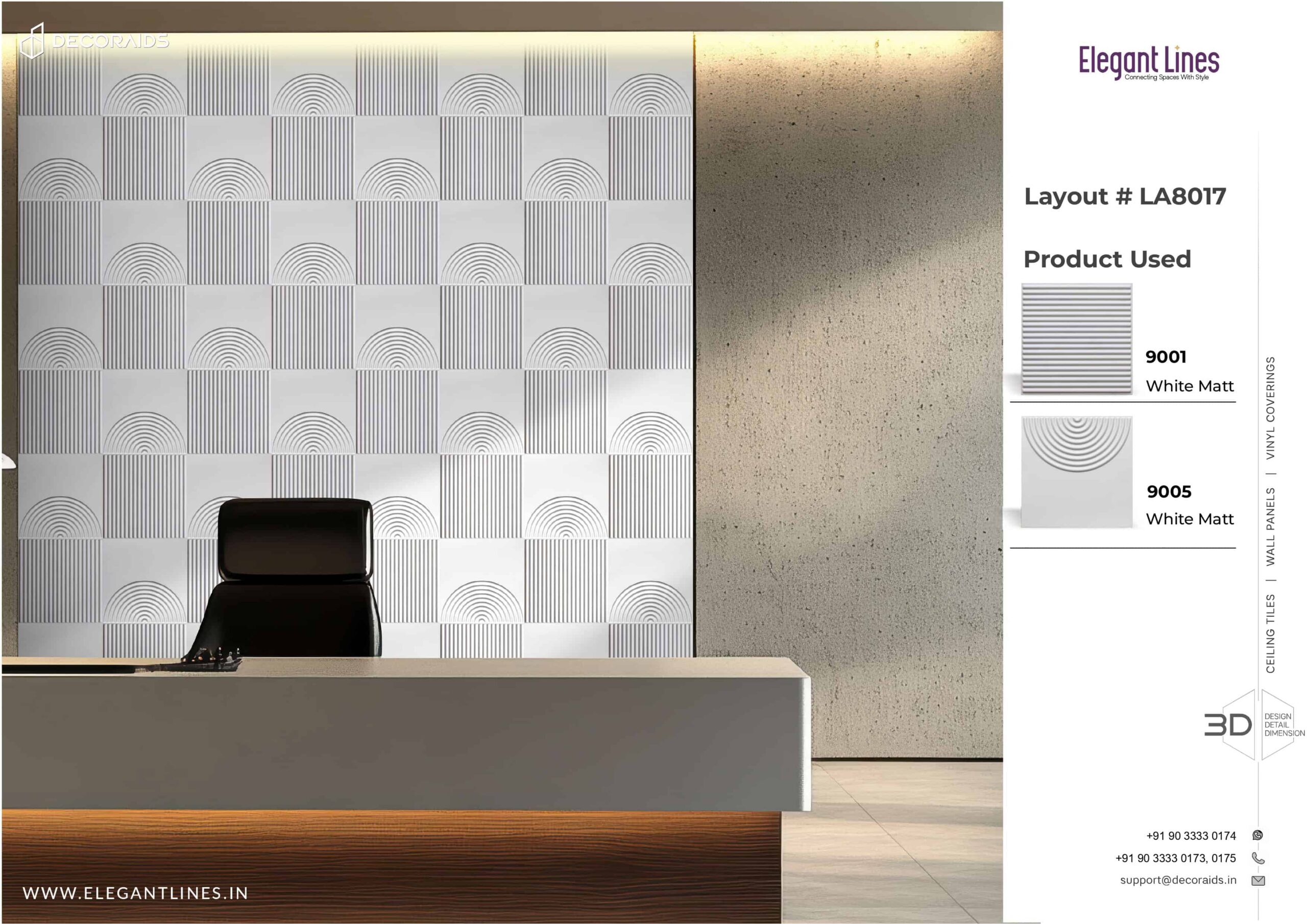 9005-Half Moon-White Matt-Peel and Stick