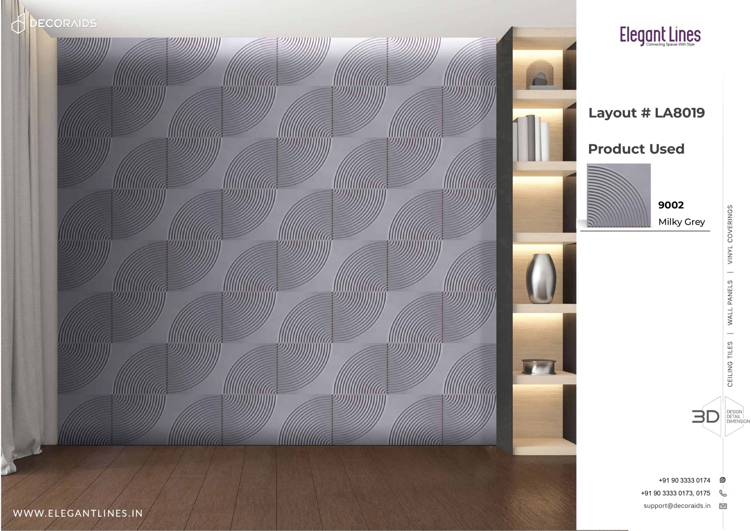 9002-Luna Arc-Milky Grey-Peel and Stick