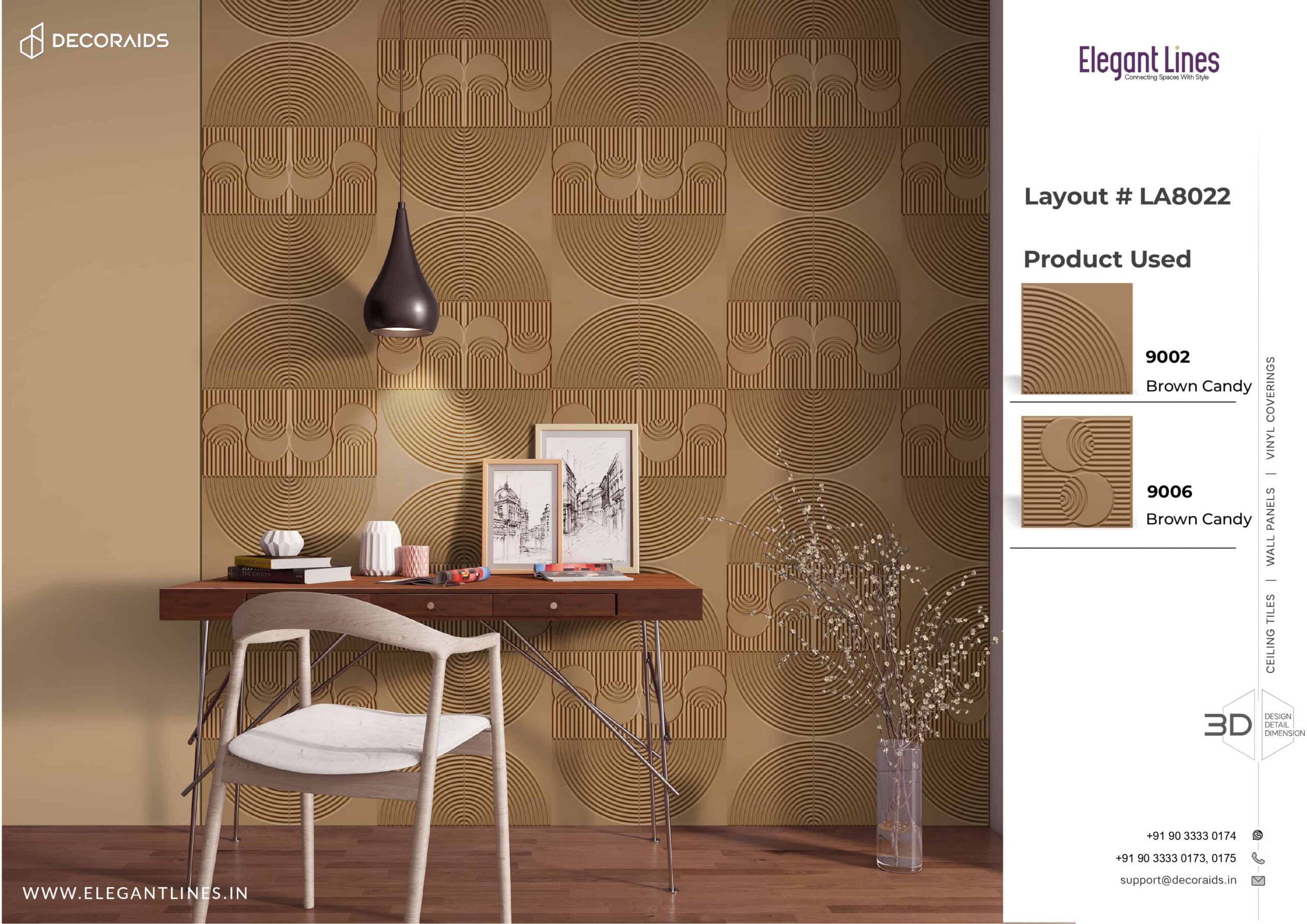 9006-Orbital Grid-Brown Candy-Peel and Stick