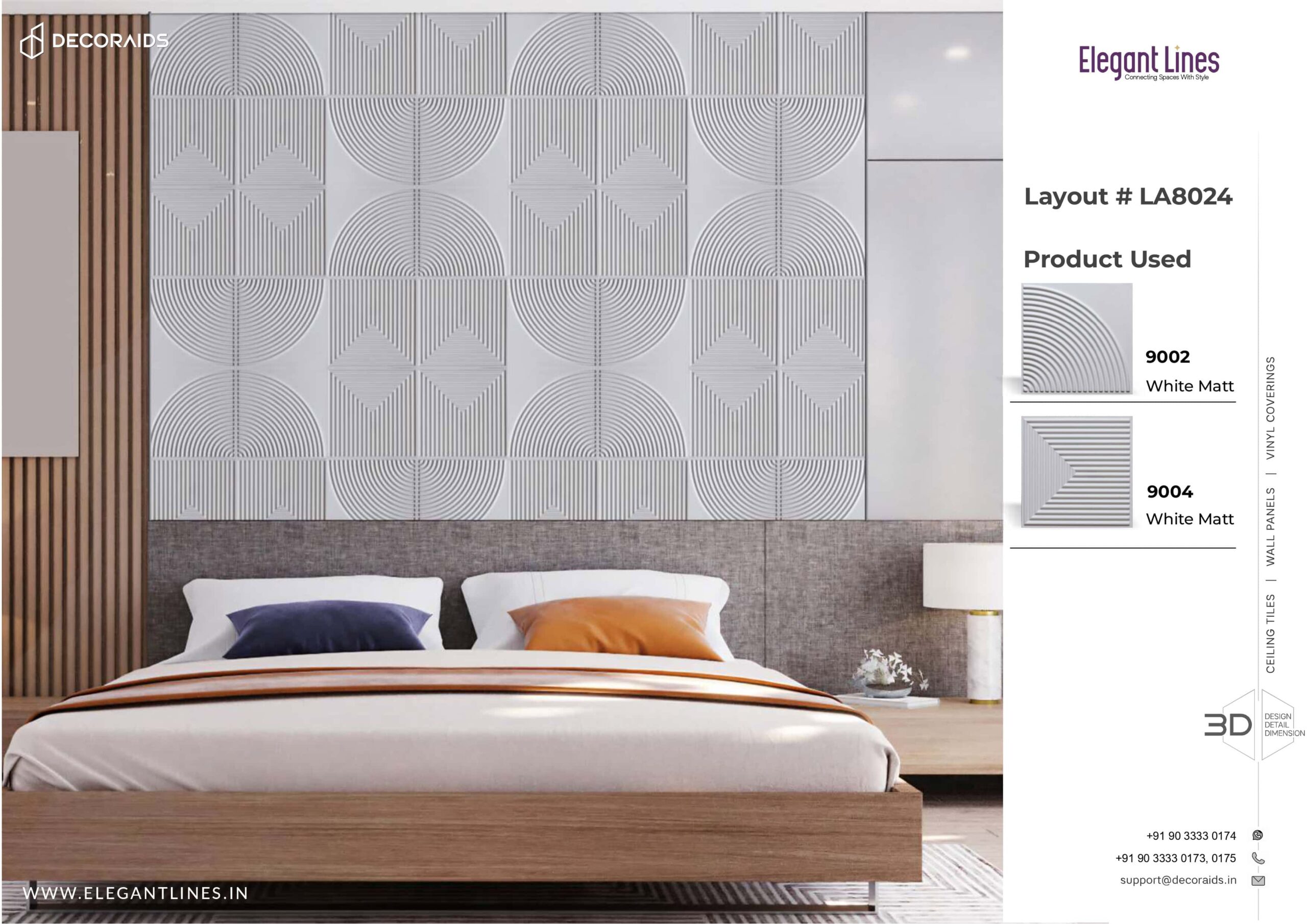 9004-Tidal Edge-White Matt-Peel and Stick