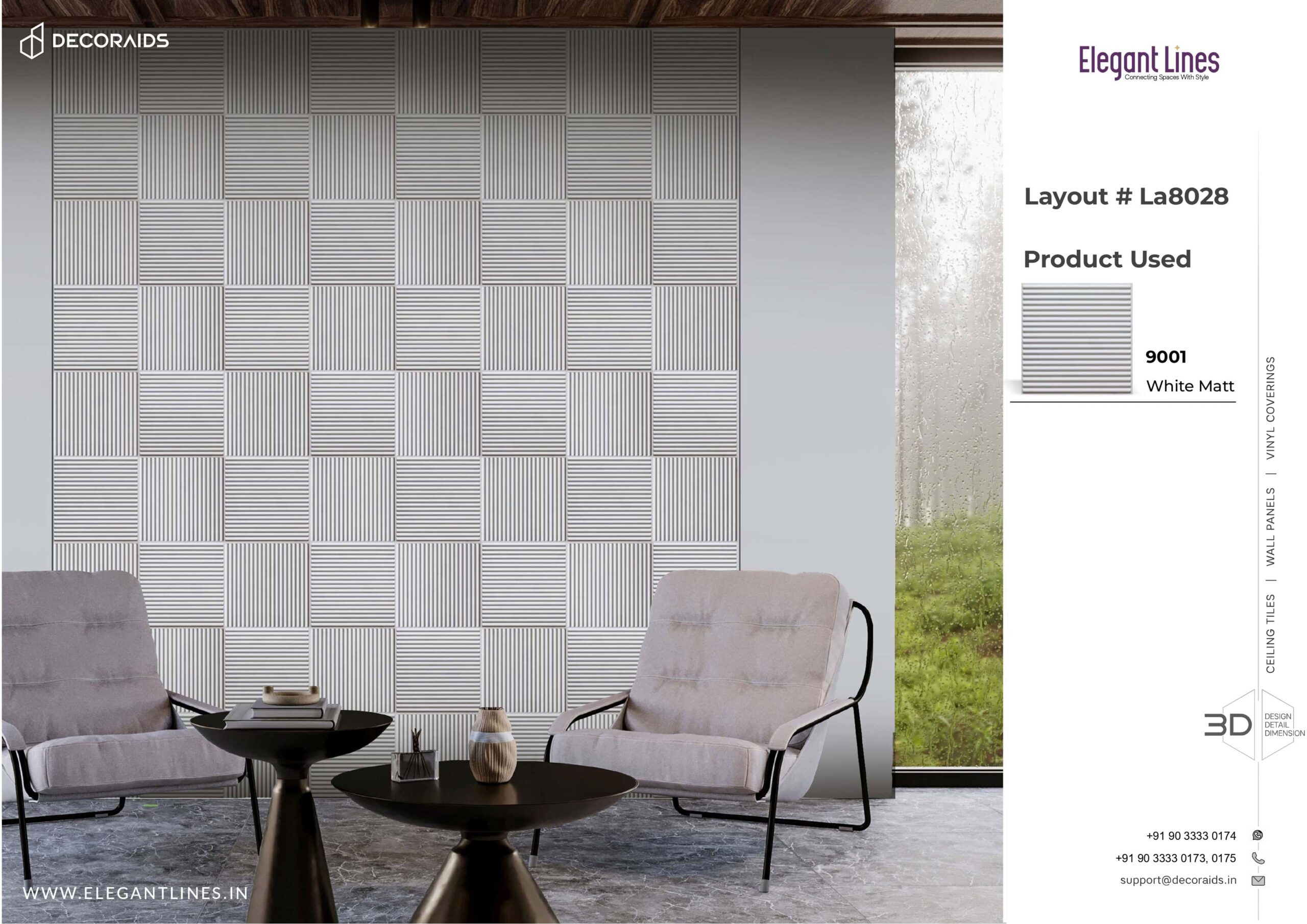 9001-Soft Rib-White Matt-Peel and Stick