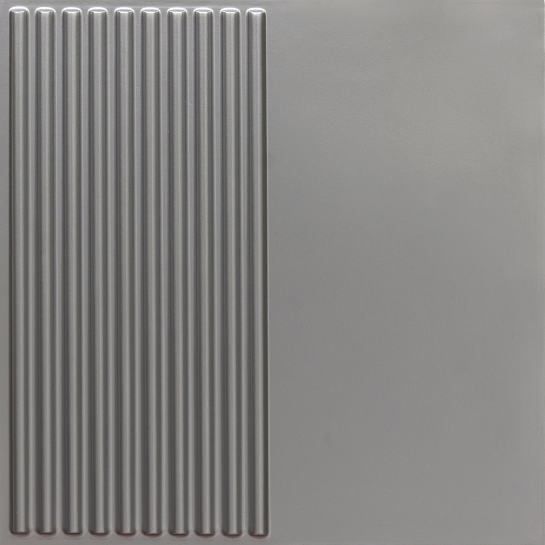 9008-Slim Rib-Silver-Peel and Stick