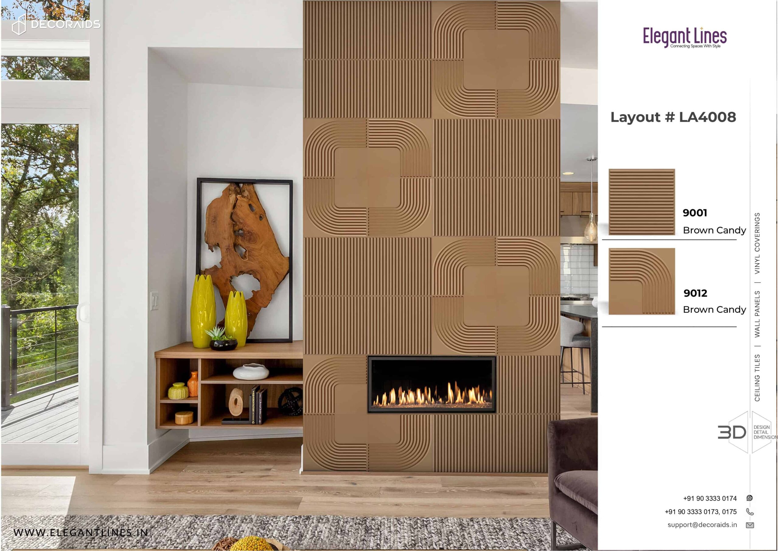 9012-Gentle Turn-Brown Candy-Peel and Stick