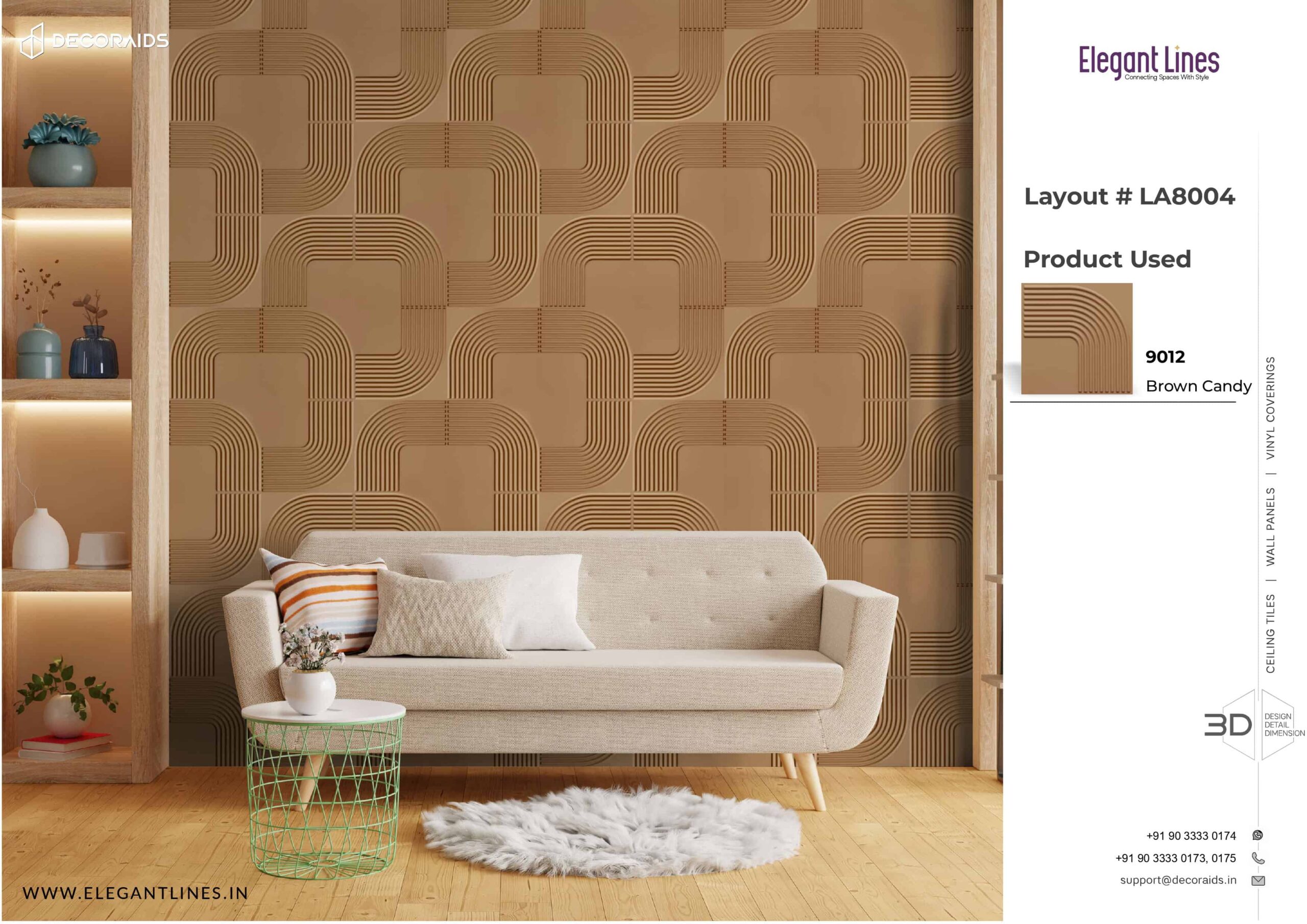 9012-Gentle Turn-Brown Candy-Peel and Stick