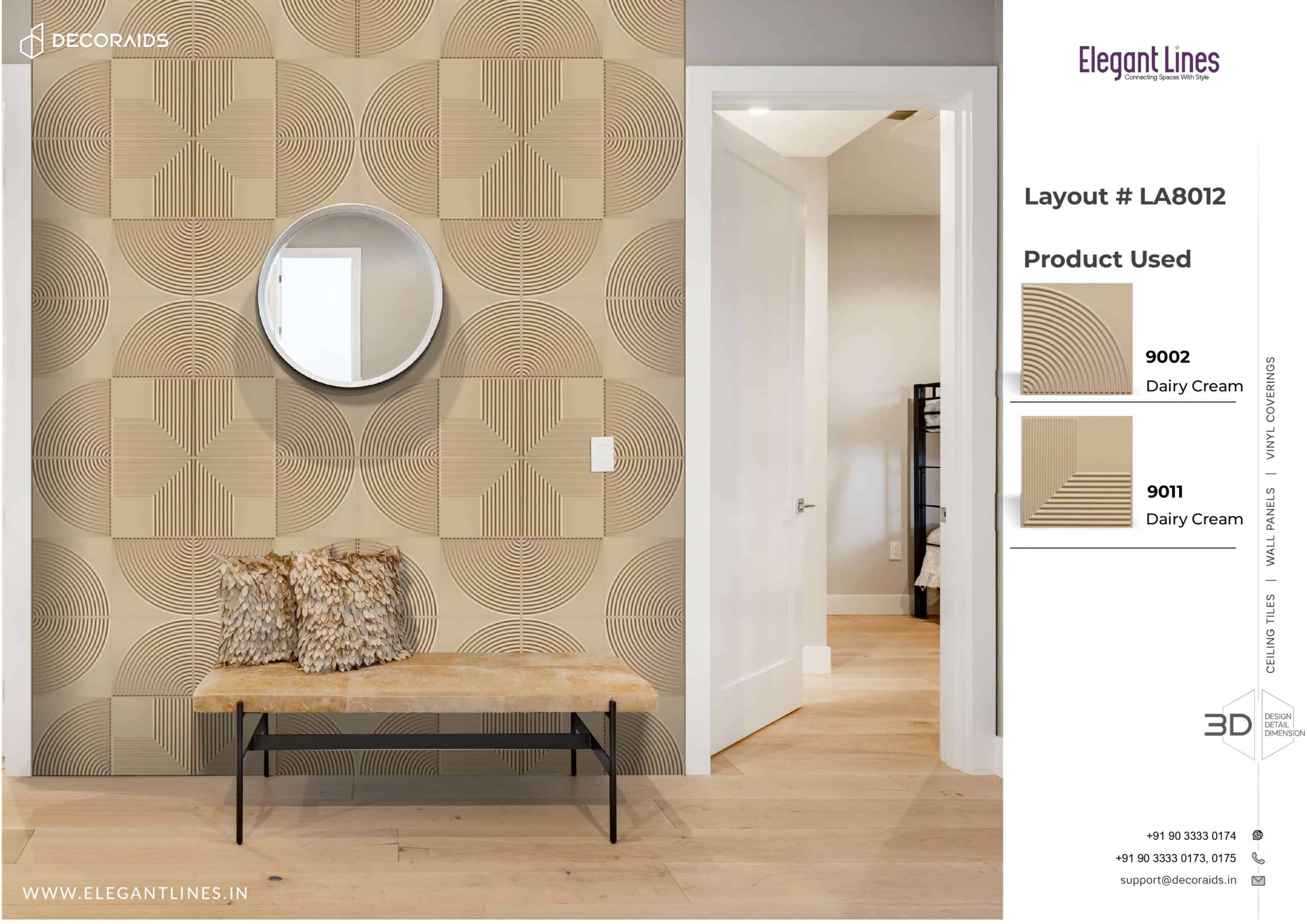 9011-L-Flow-Dairy Cream-Peel and Stick