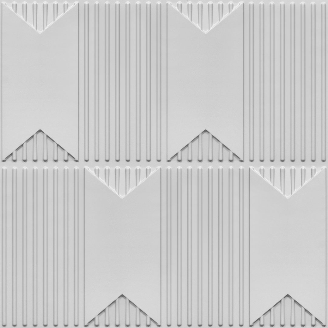 2002-Chevron Crest-White Matt-Peel and Stick