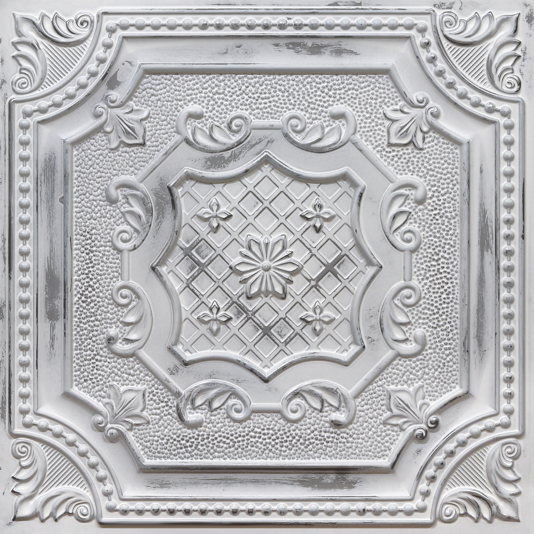 258-Garden Frame-Distressed Silver-Glue Up and Grid Both